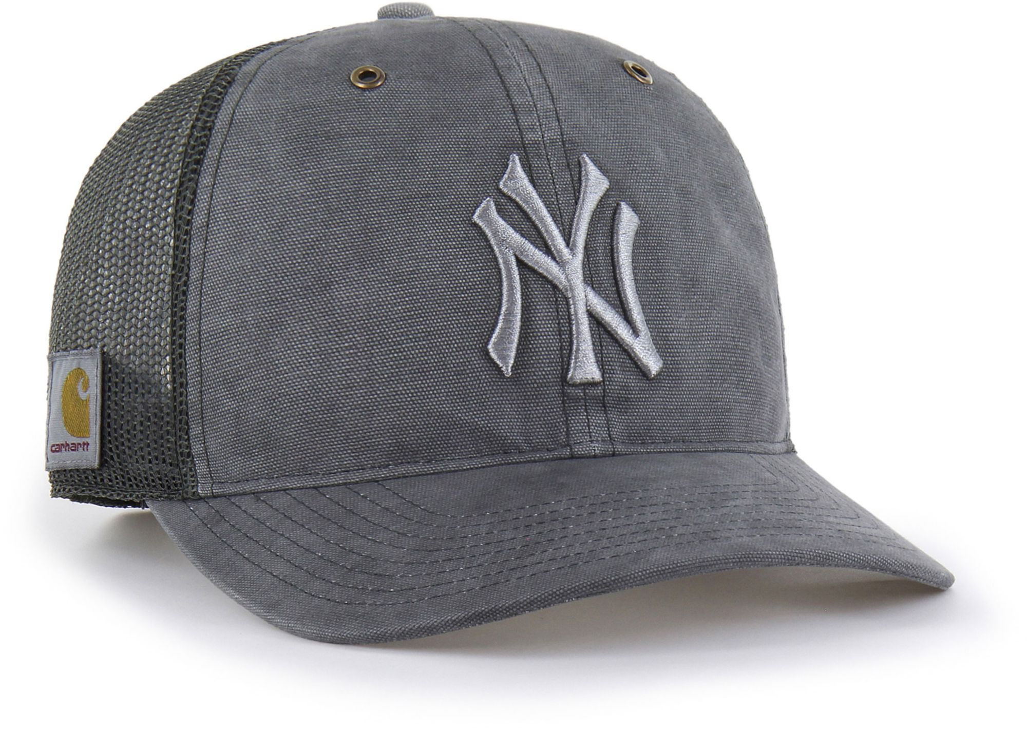 Carhartt x '47 Adult New York Yankees Charcoal Garment Dyed Trucker Adjustable Hat
