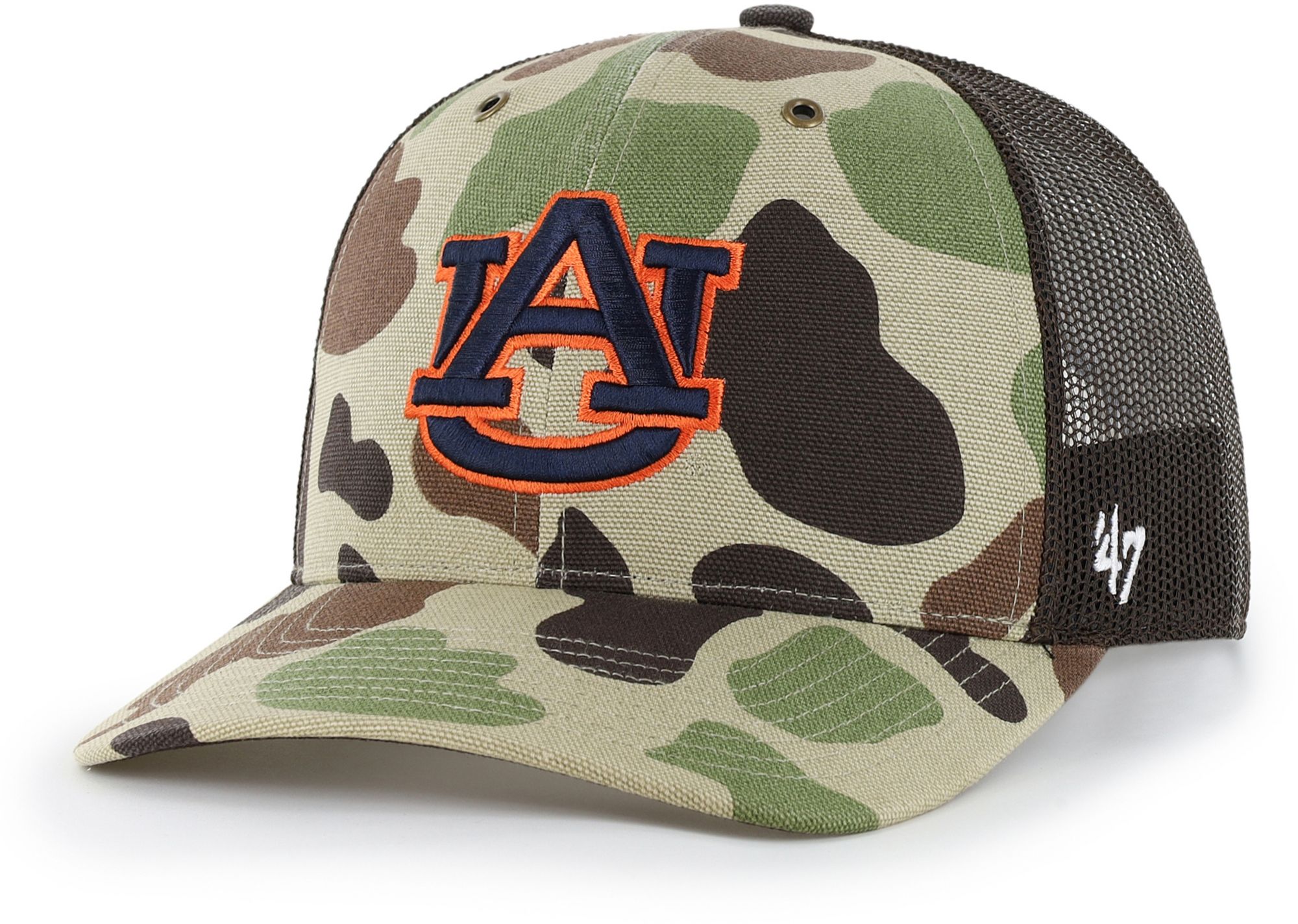 Carhartt x '47 Adult Auburn Tigers Duck Camo Adjustable Trucker Hat