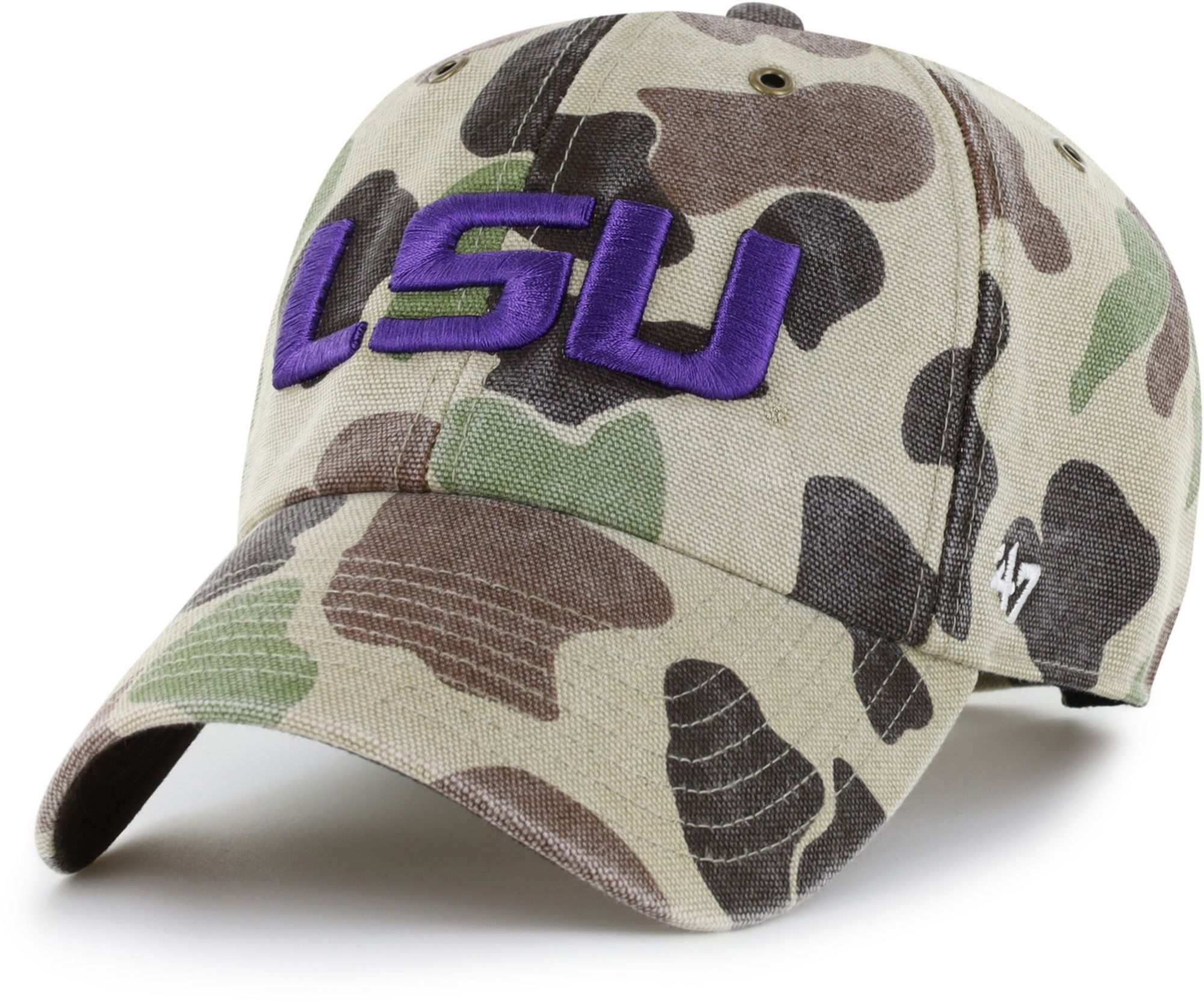 Carhartt x '47 Adult LSU Tigers Duck Camo Clean Up Adjustable Hat
