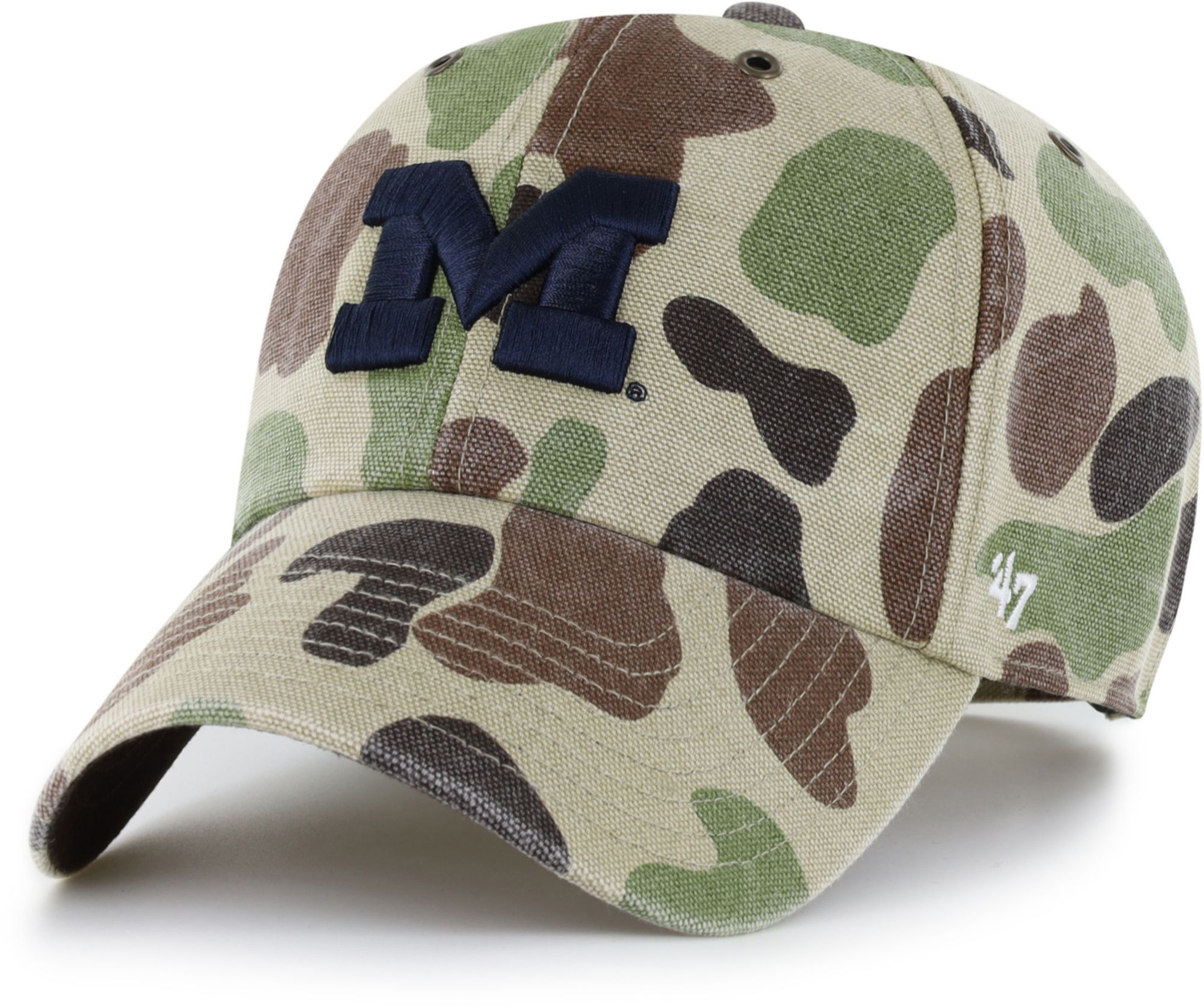 Carhartt x '47 Adult Michigan Wolverines Duck Camo Clean Up Adjustable Hat