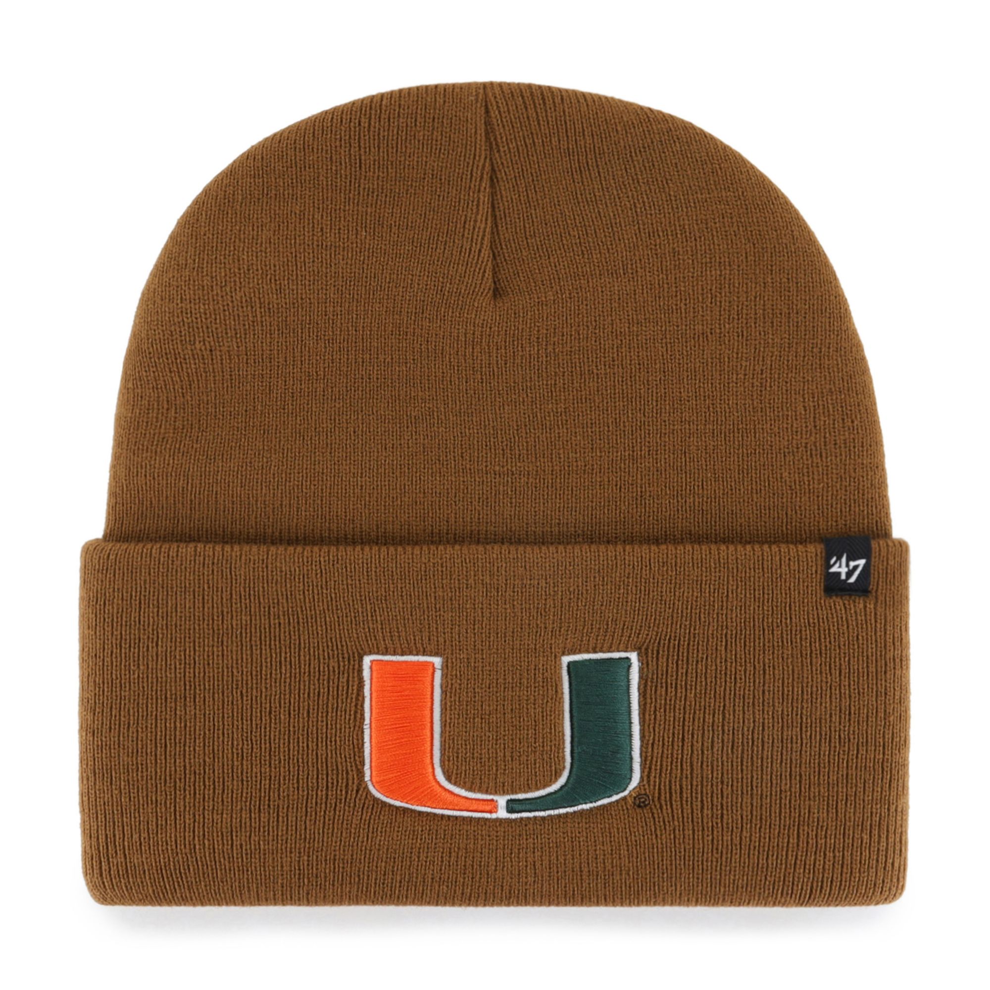 Carhartt x '47 Miami (FL) Hurricanes Brown Cuffed Knit Beanie