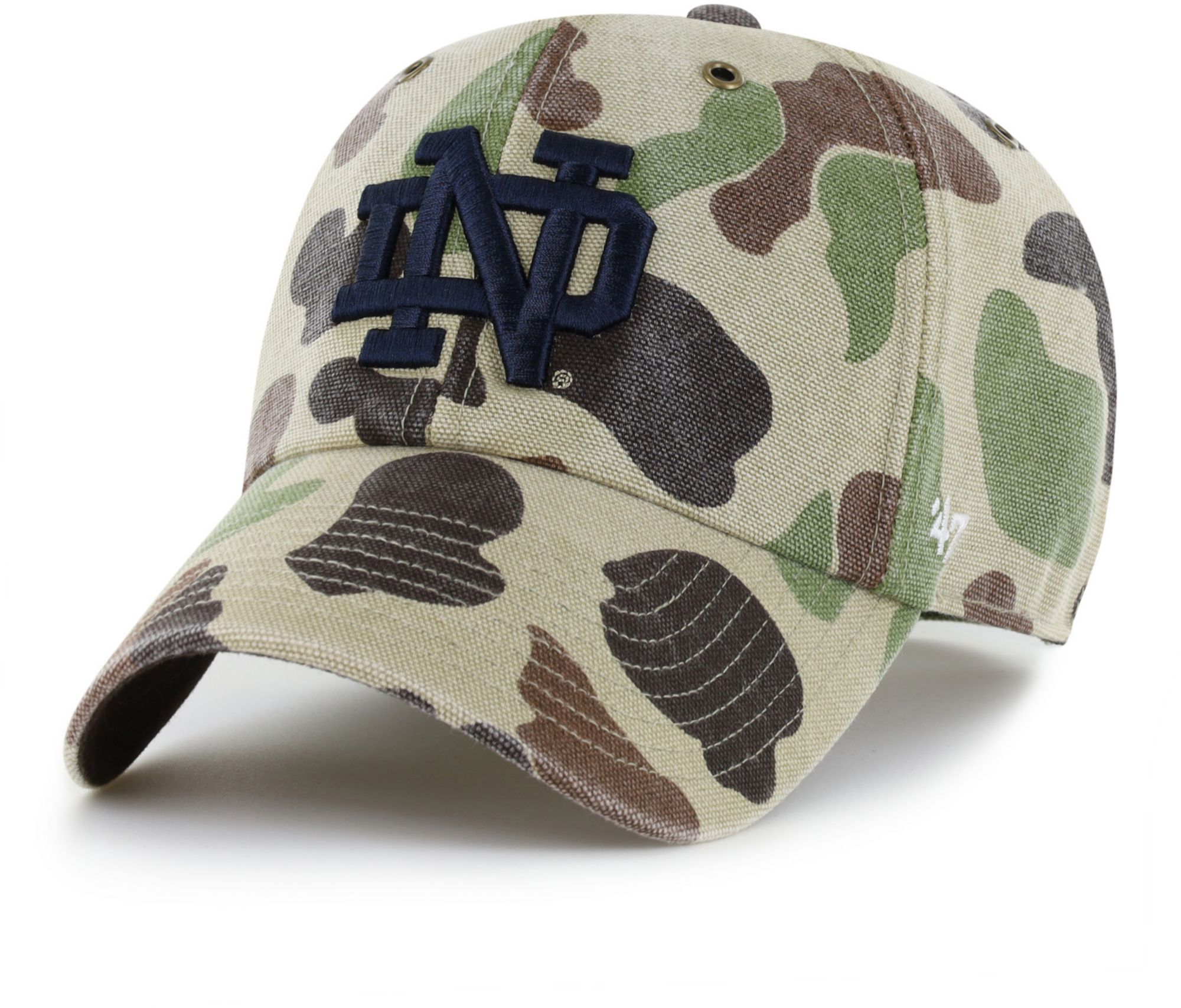 Carhartt x '47 Adult Notre Dame Fighting Irish Duck Camo Clean Up Adjustable Hat