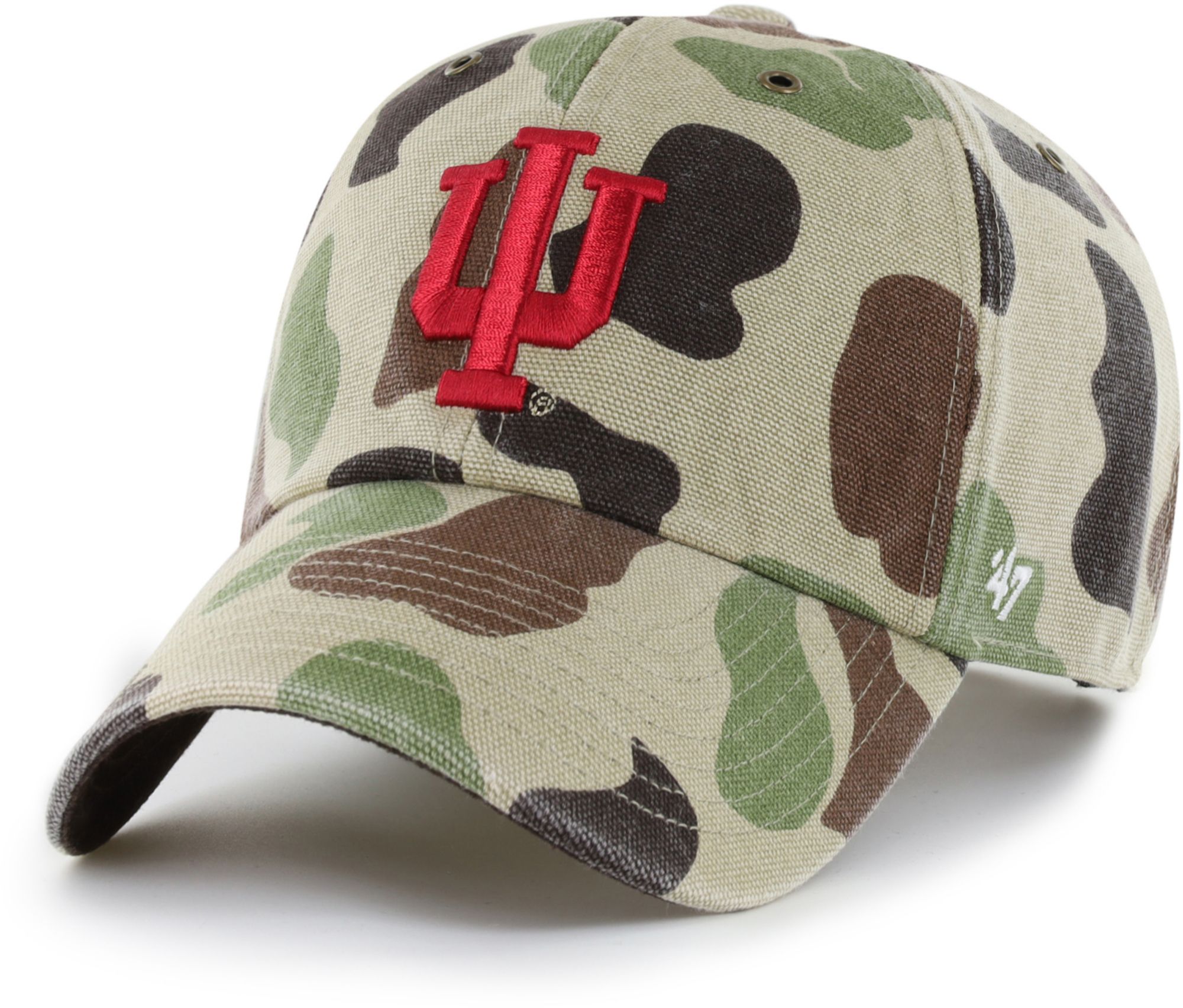 Carhartt x '47 Adult Indiana Hoosiers Duck Camo Clean Up Adjustable Hat
