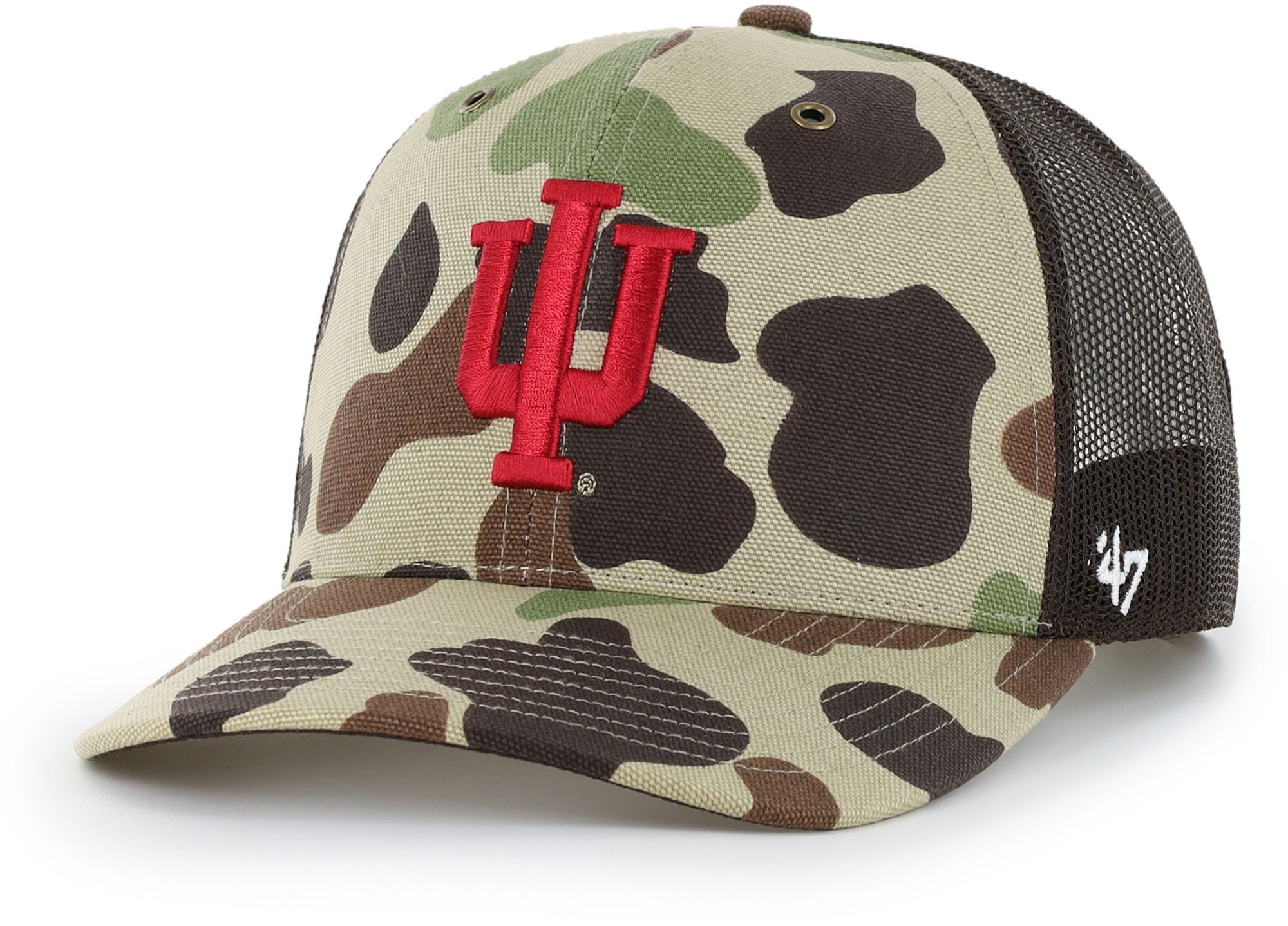 Carhartt x '47 Adult Indiana Hoosiers Duck Camo Adjustable Trucker Hat