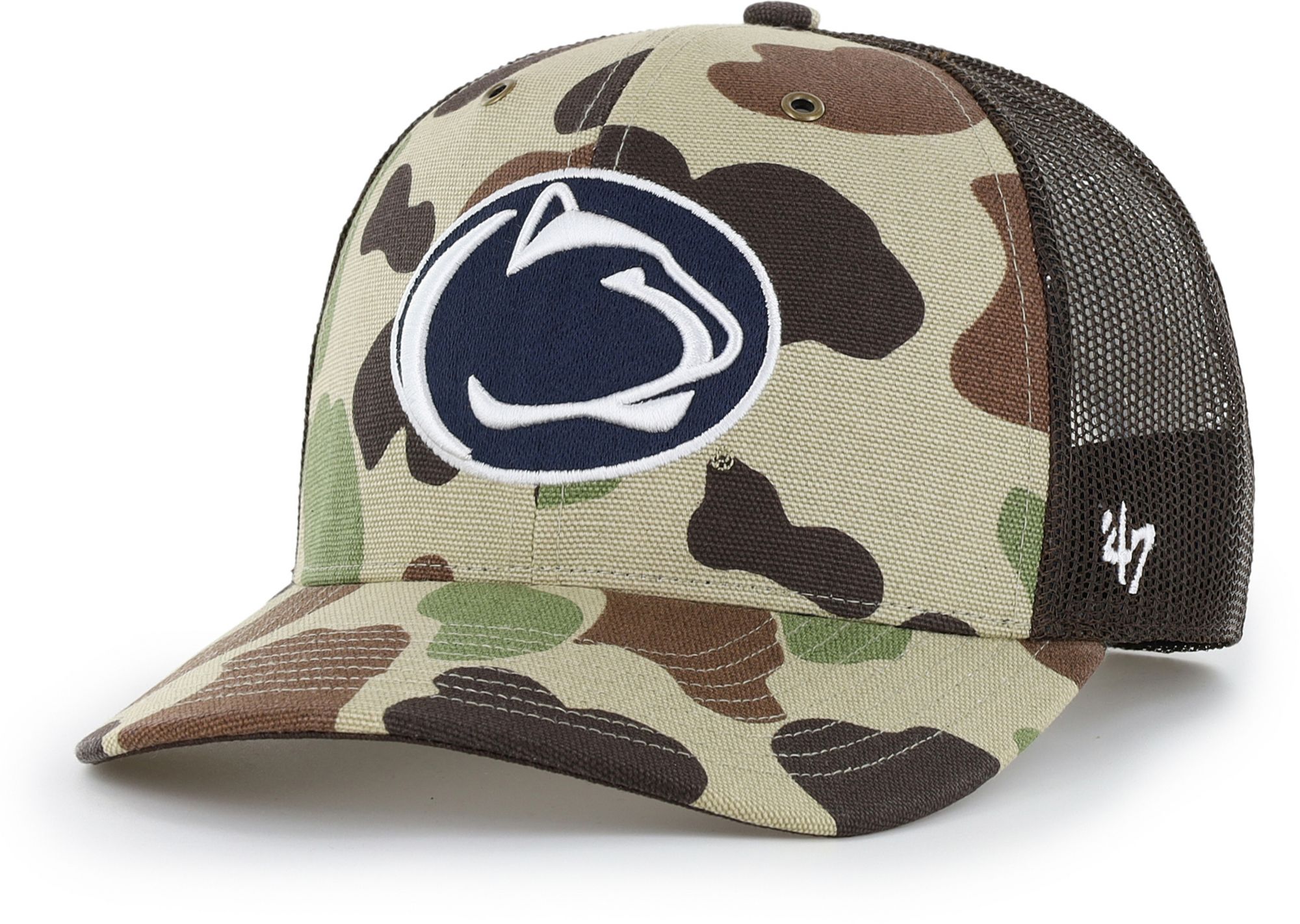 Carhartt x '47 Adult Penn State Nittany Lions Duck Camo Adjustable Trucker Hat