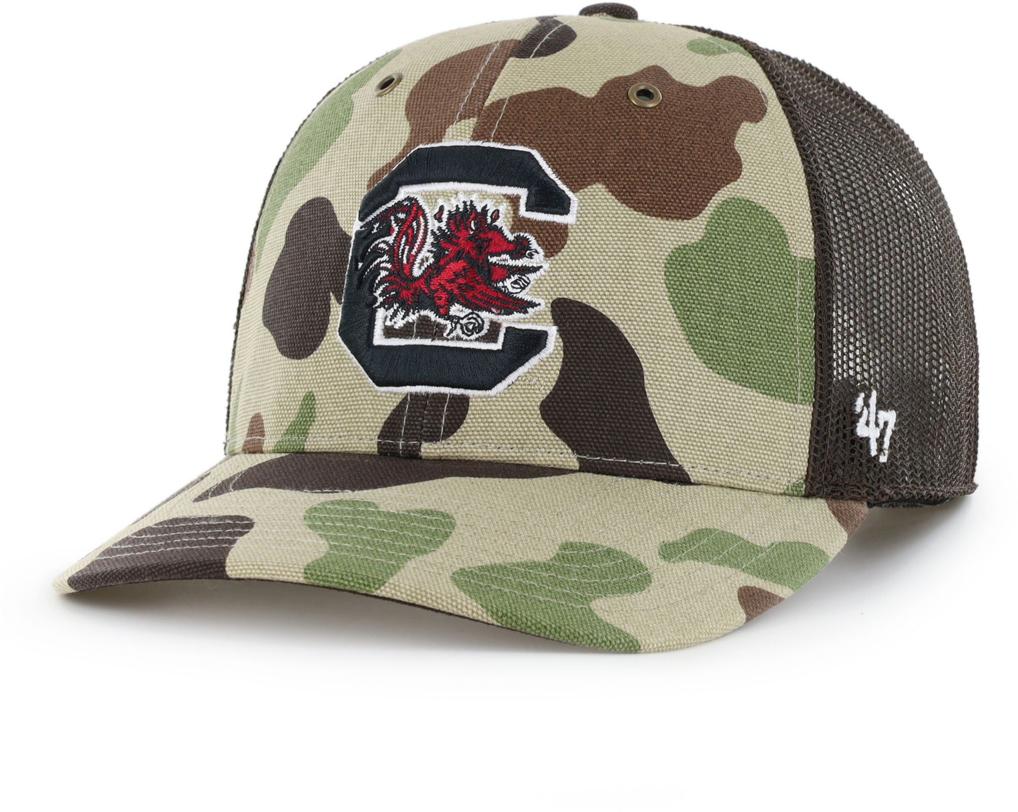Carhartt x '47 Adult South Carolina Gamecocks Duck Camo Adjustable Trucker Hat