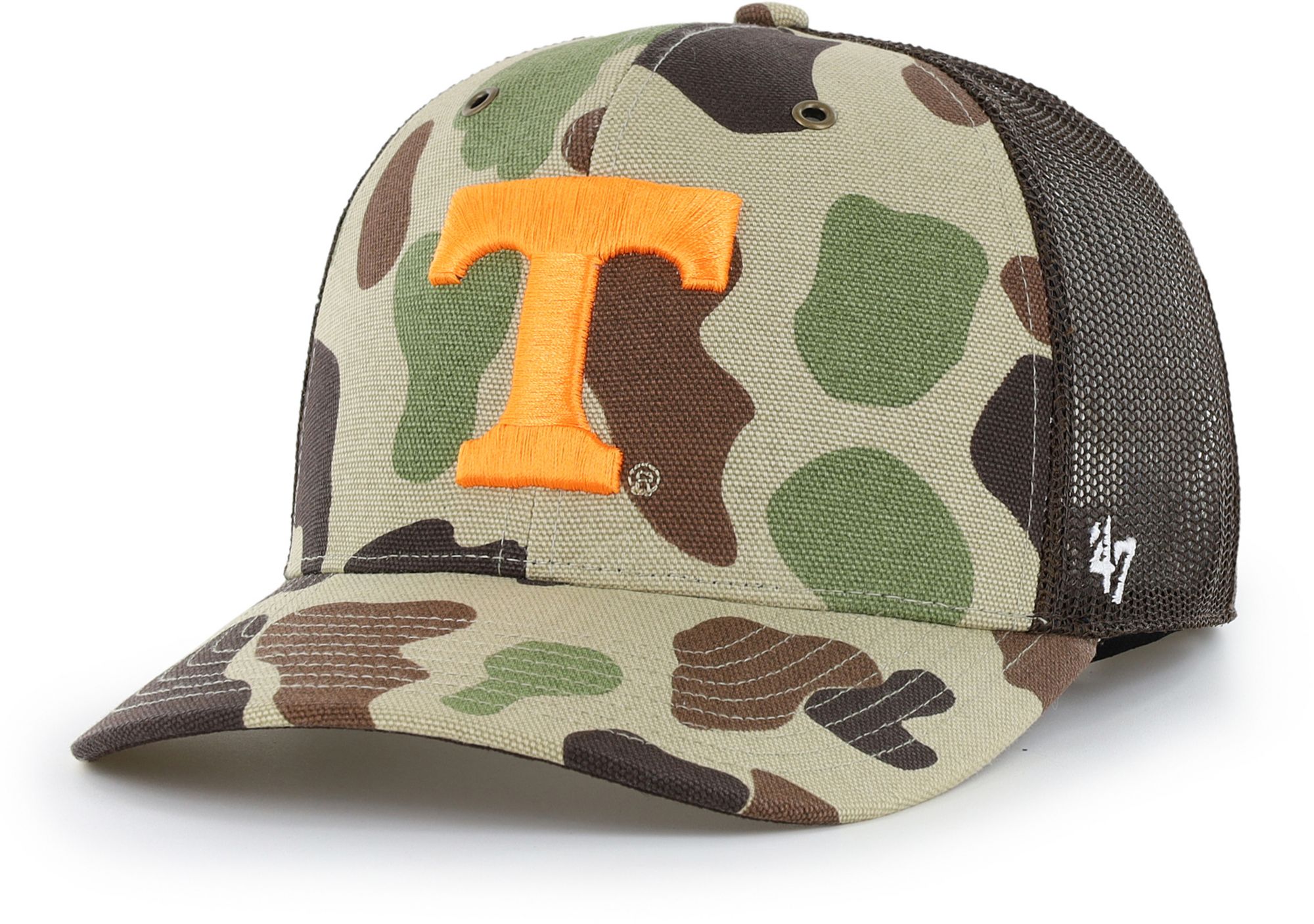 Carhartt x '47 Adult Tennessee Volunteers Duck Camo Adjustable Trucker Hat