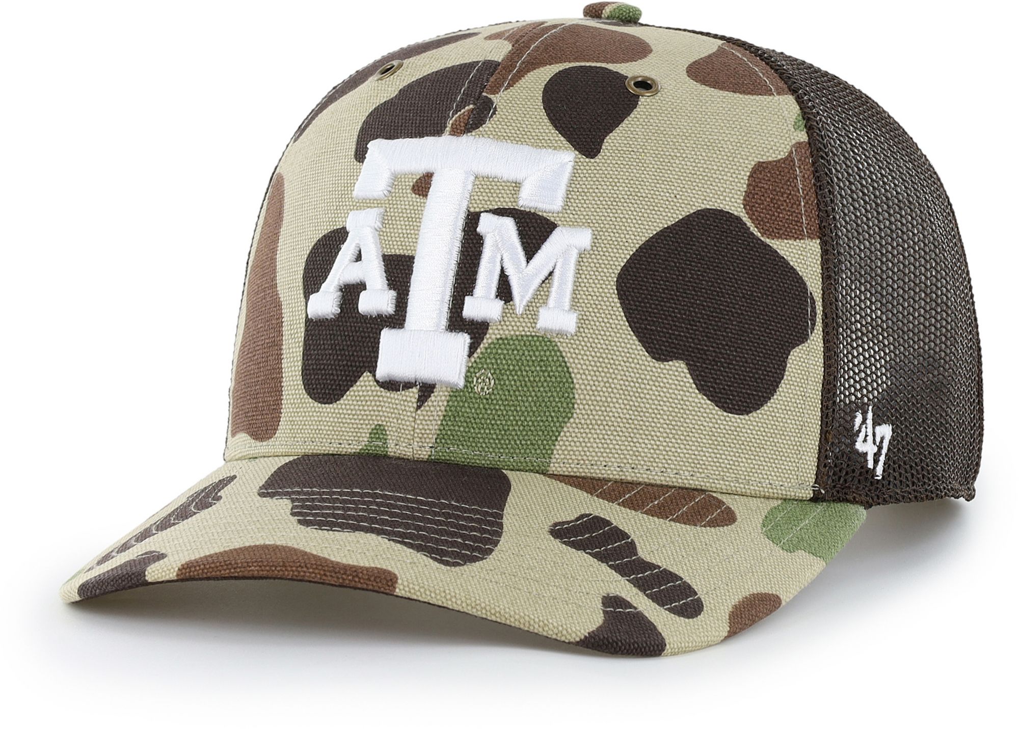 Carhartt x '47 Adult Texas A&amp;M Aggies Duck Camo Adjustable Trucker Hat