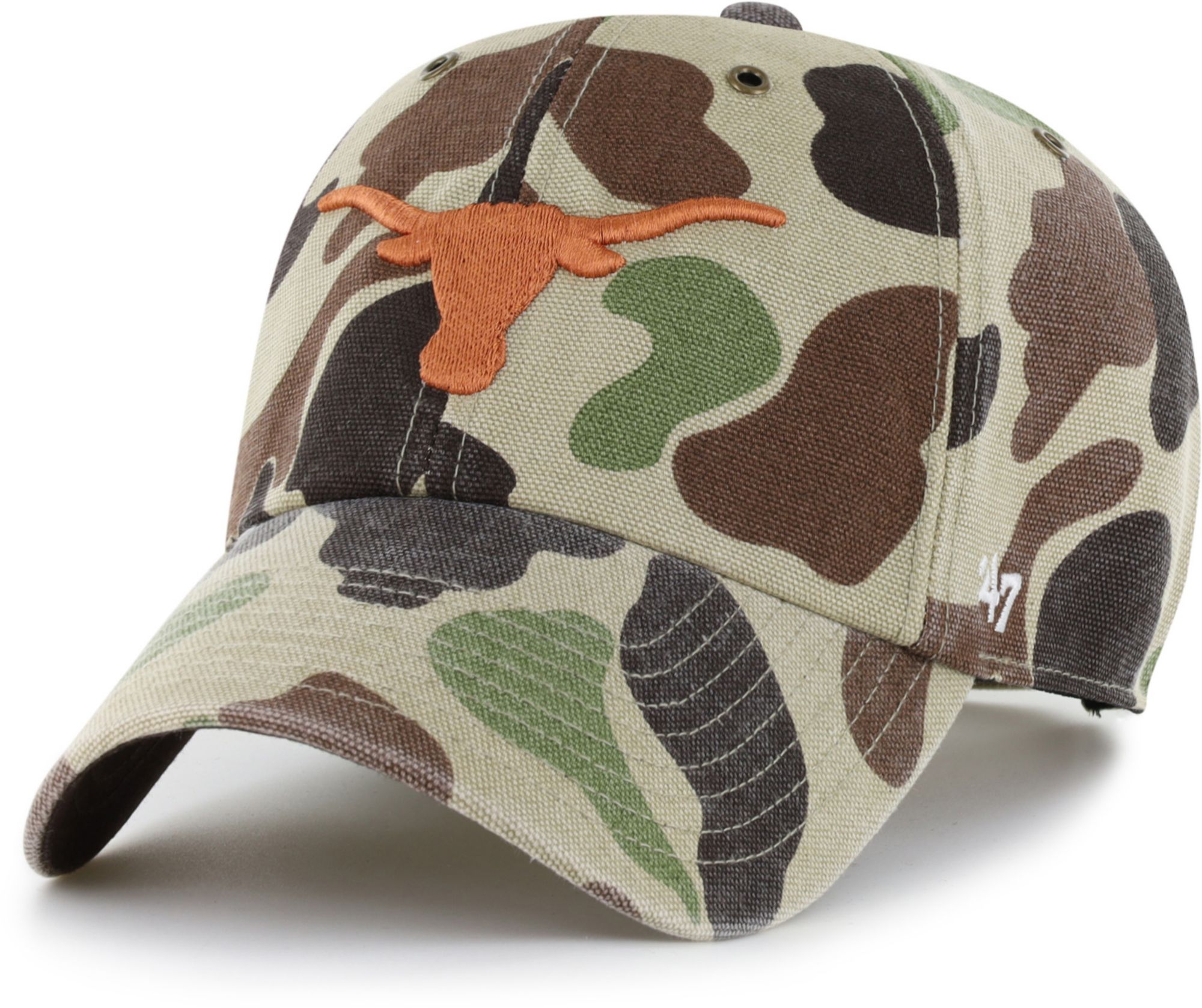 Carhartt x '47 Adult Texas Longhorns Duck Camo Clean Up Adjustable Hat