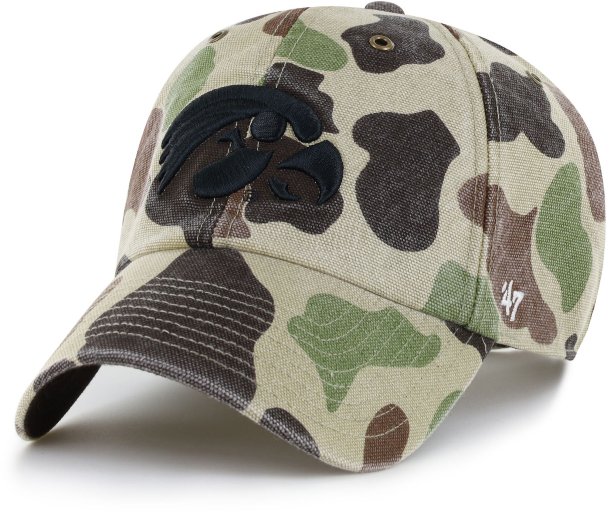 Carhartt x '47 Adult Iowa Hawkeyes Duck Camo Clean Up Adjustable Hat