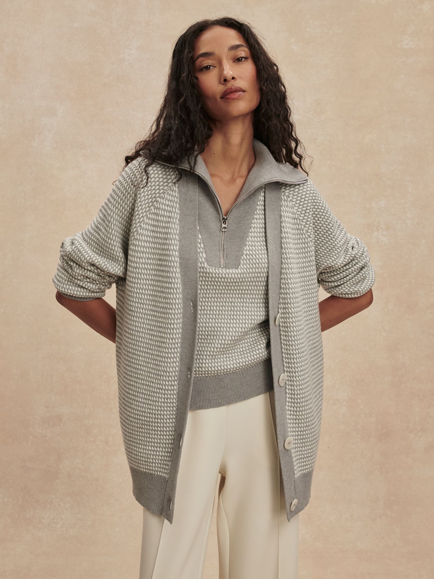 Grey Melange/White