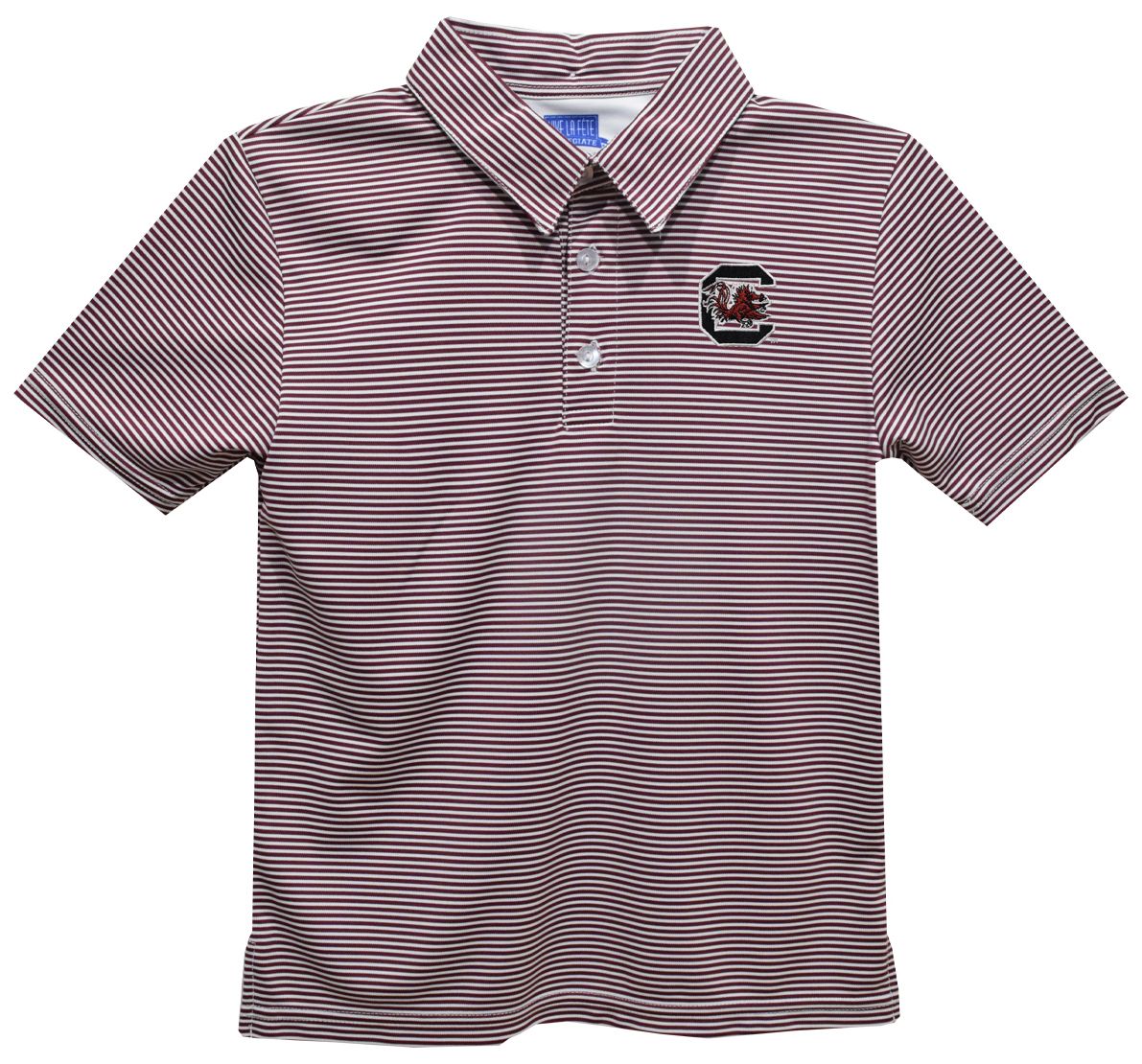 Vive La Fete Boys' South Carolina Gamecocks Maroon Ted Pencil Stripe Polo