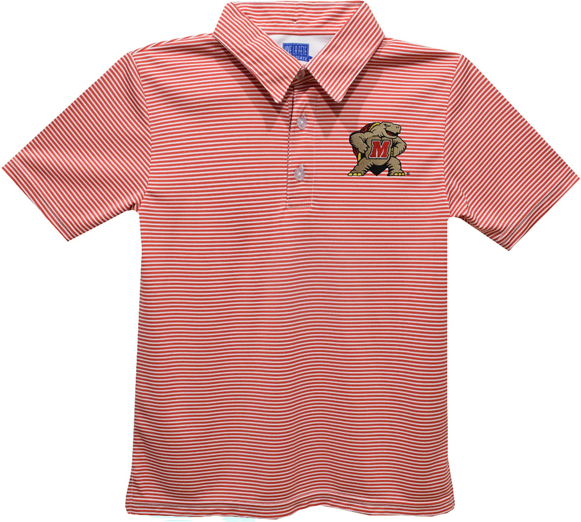 Vive La Fete Boys' Maryland Terrapins Red Ted Pencil Stripe Polo