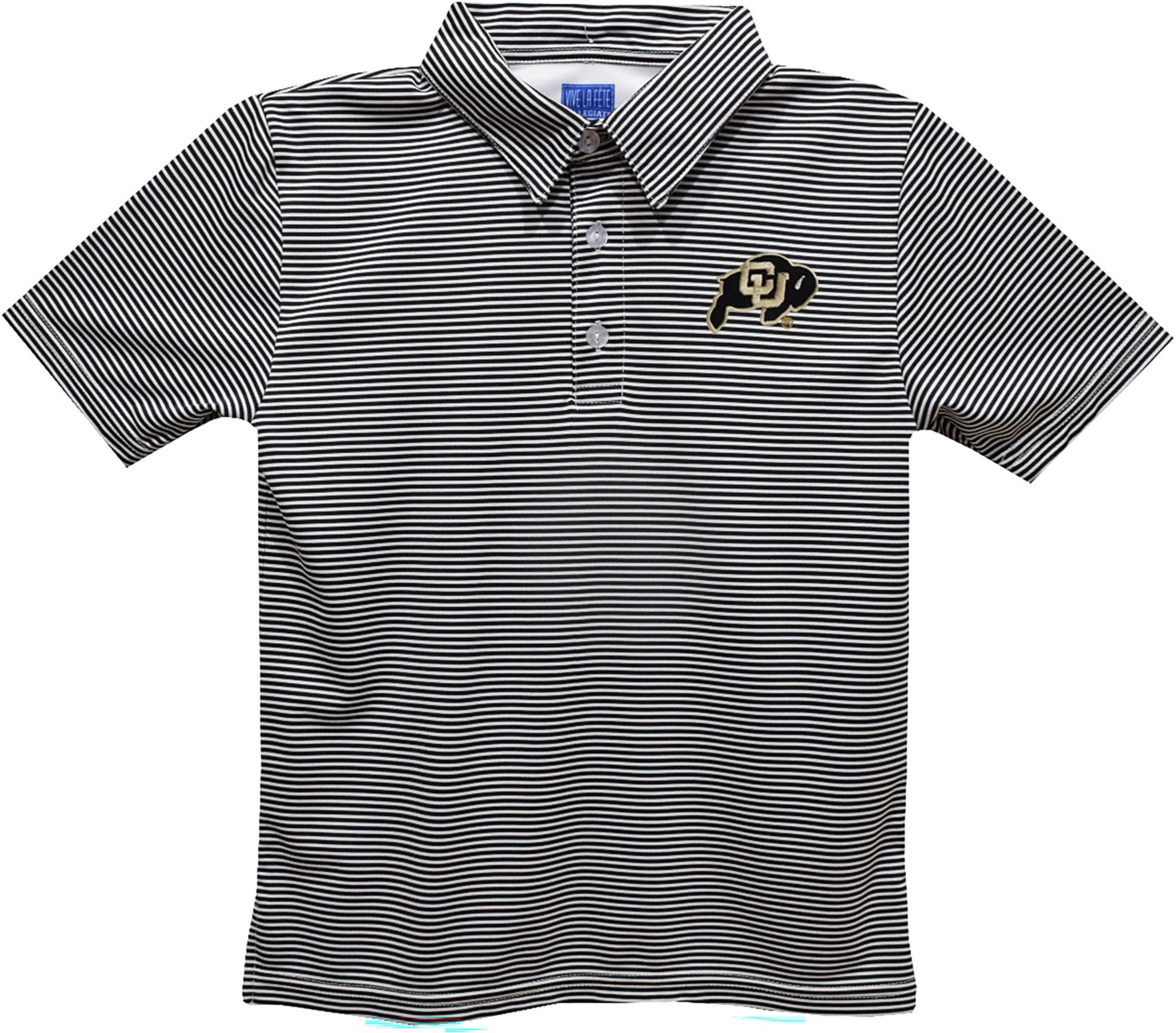 Vive La Fete Boys' Colorado Buffaloes Black Ted Pencil Stripe Polo