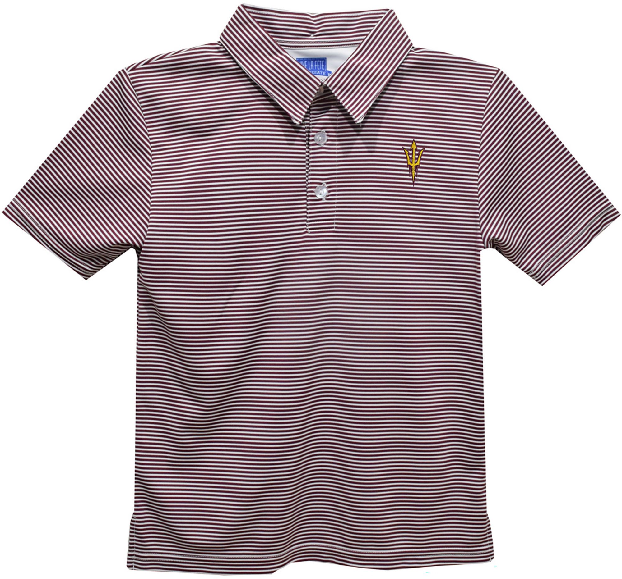 Vive La Fete Boys' Arizona Wildcats Maroon Ted Pencil Stripe Polo