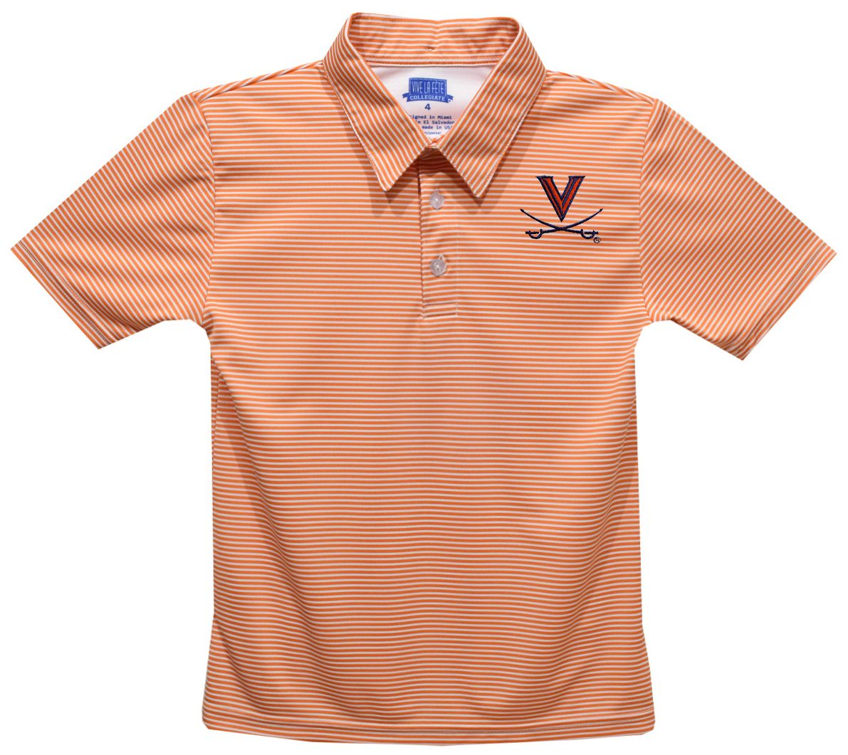 Vive La Fete Boys' Virginia Cavaliers Orange Stripe Polo