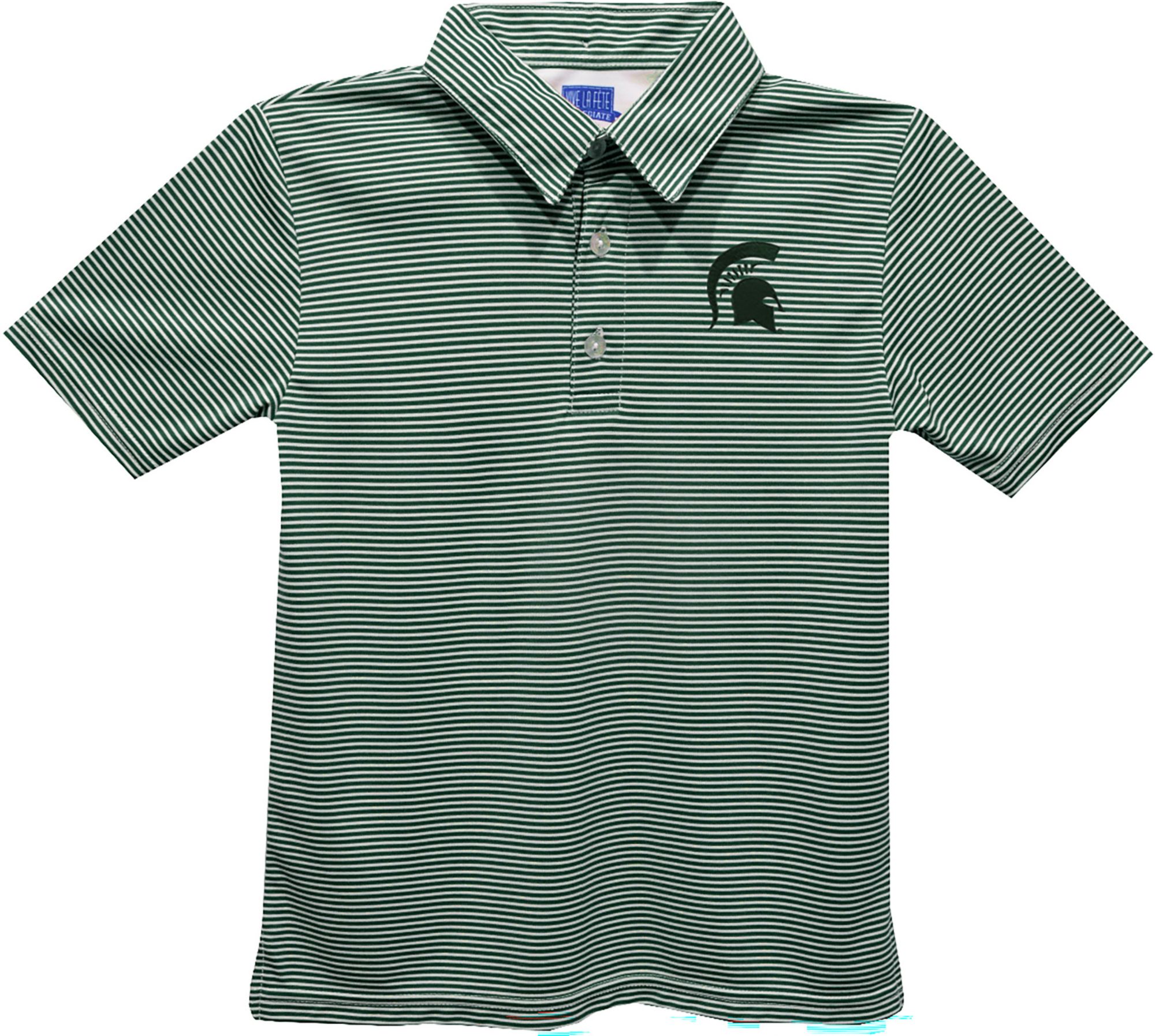 Vive La Fete Boys' Michigan State Spartans Green Ted Pencil Stripe Polo