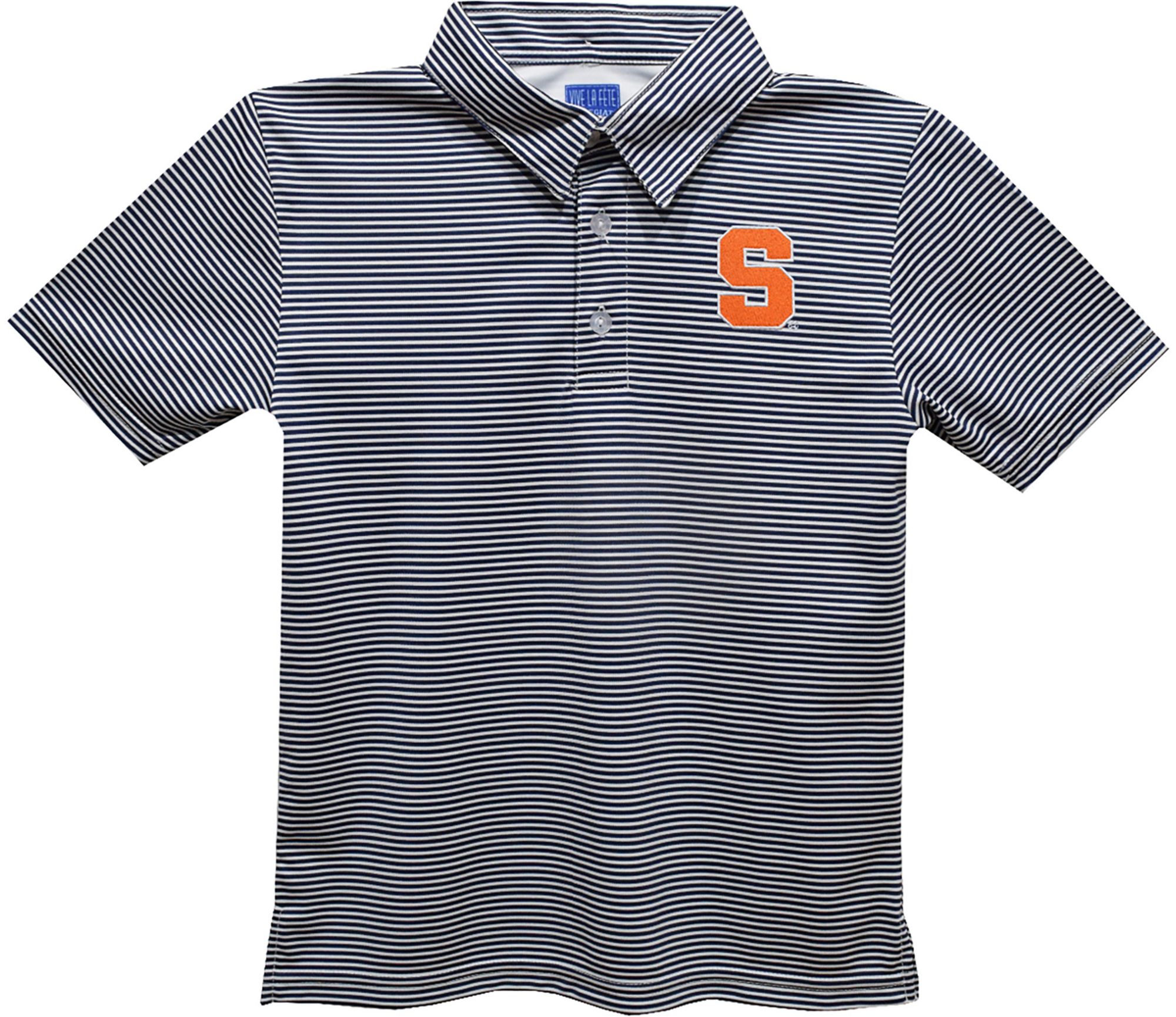 Vive La Fete Boys' Syracuse Orange Navy Ted Pencil Stripe Polo