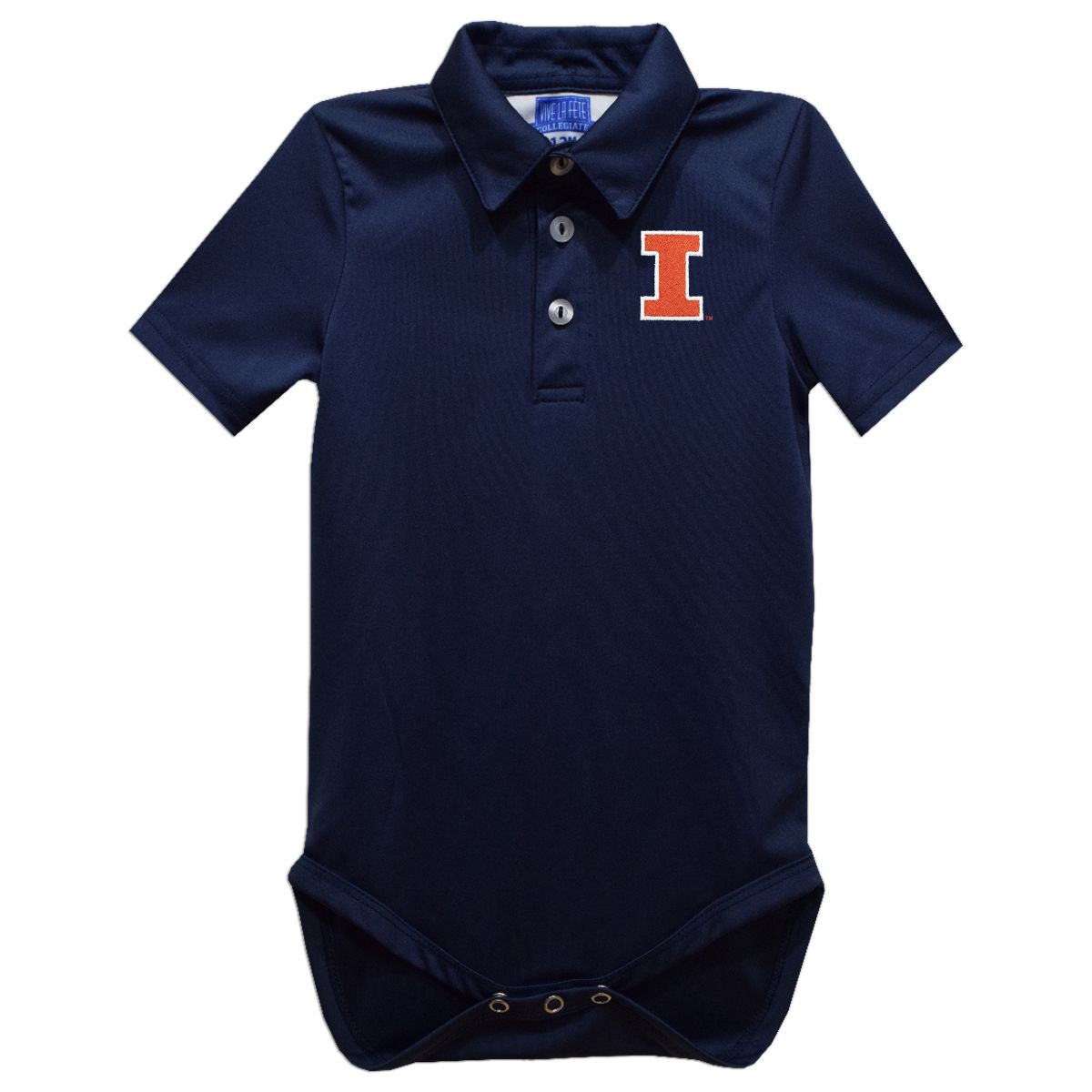 Vive La Fete Infant Illinois Fighting Illini Navy Ted Polo Creeper