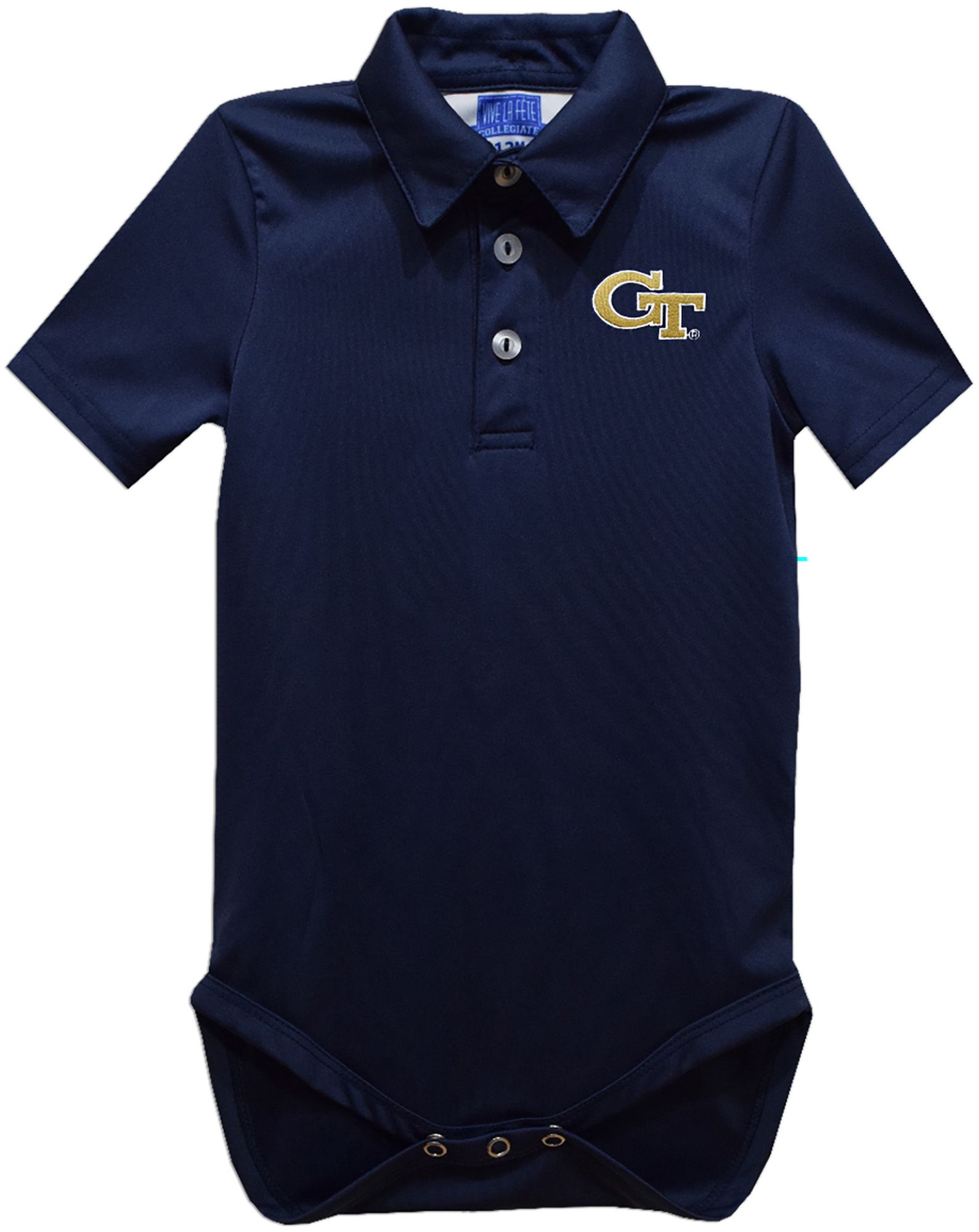Vive La Fete Infant Georgia Tech Yellow Jackets Blue Ted Polo Creeper