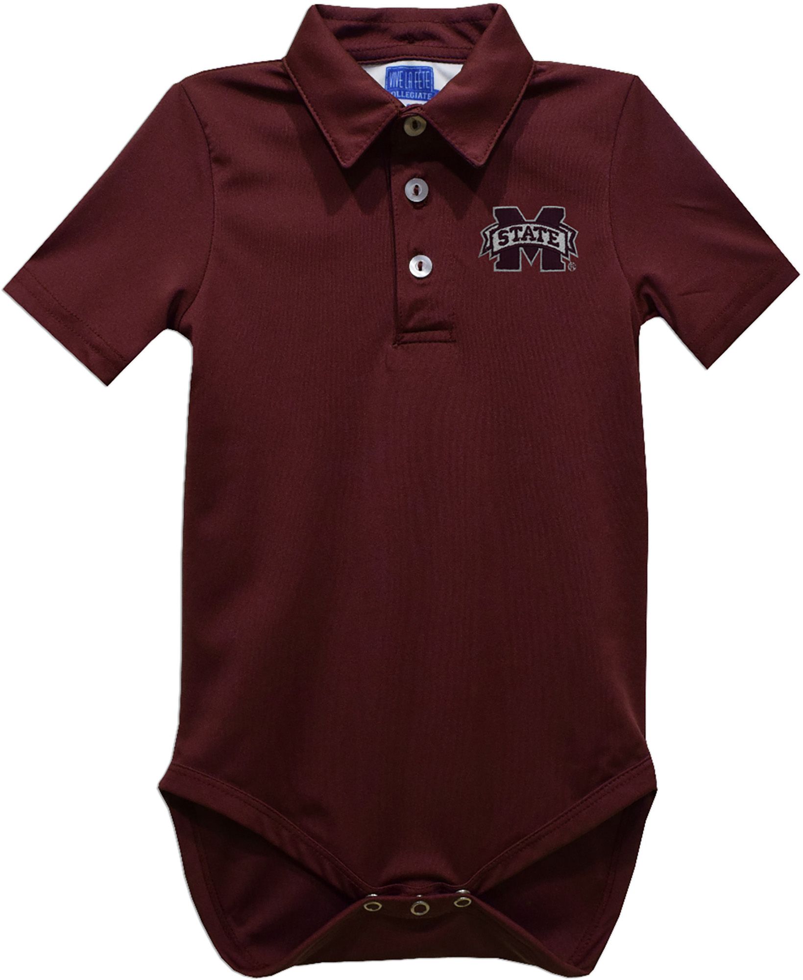 Vive La Fete Infant Mississippi State Bulldogs Maroon Ted Polo Creeper
