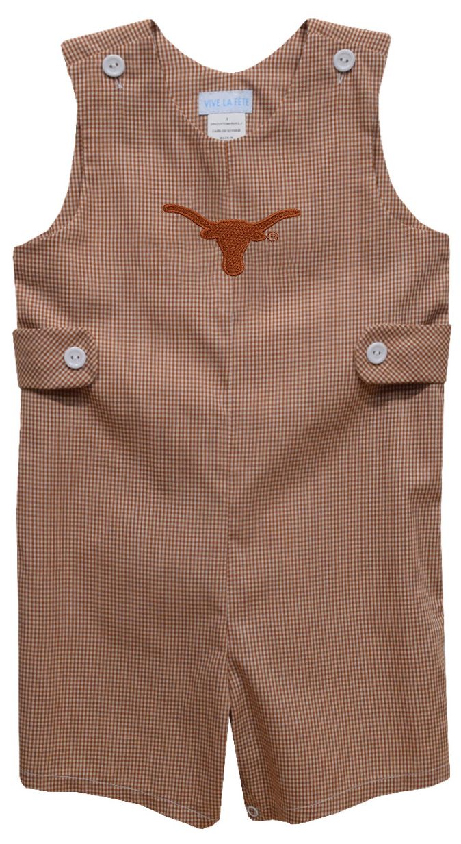 Vive La Fete Infant Texas Longhorns Burnt Orange John John Onesie