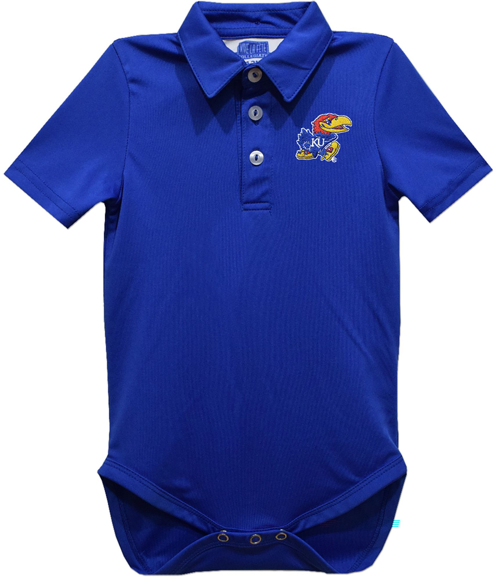 Vive La Fete Infant Kansas Jayhawks Blue Ted Polo Creeper