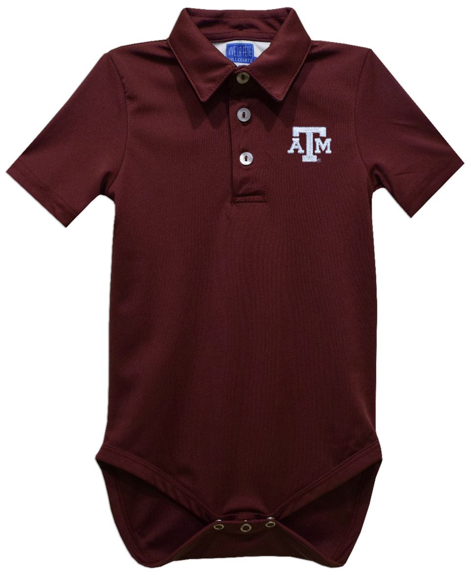 Vive La Fete Infant Texas A&M Aggies Maroon Ted Polo Creeper