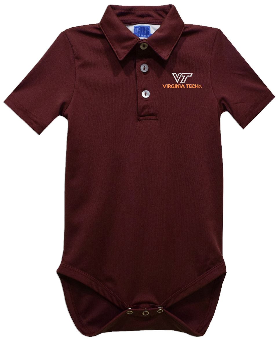 Vive La Fete Infant Virginia Tech Hokies Maroon Ted Polo Creeper