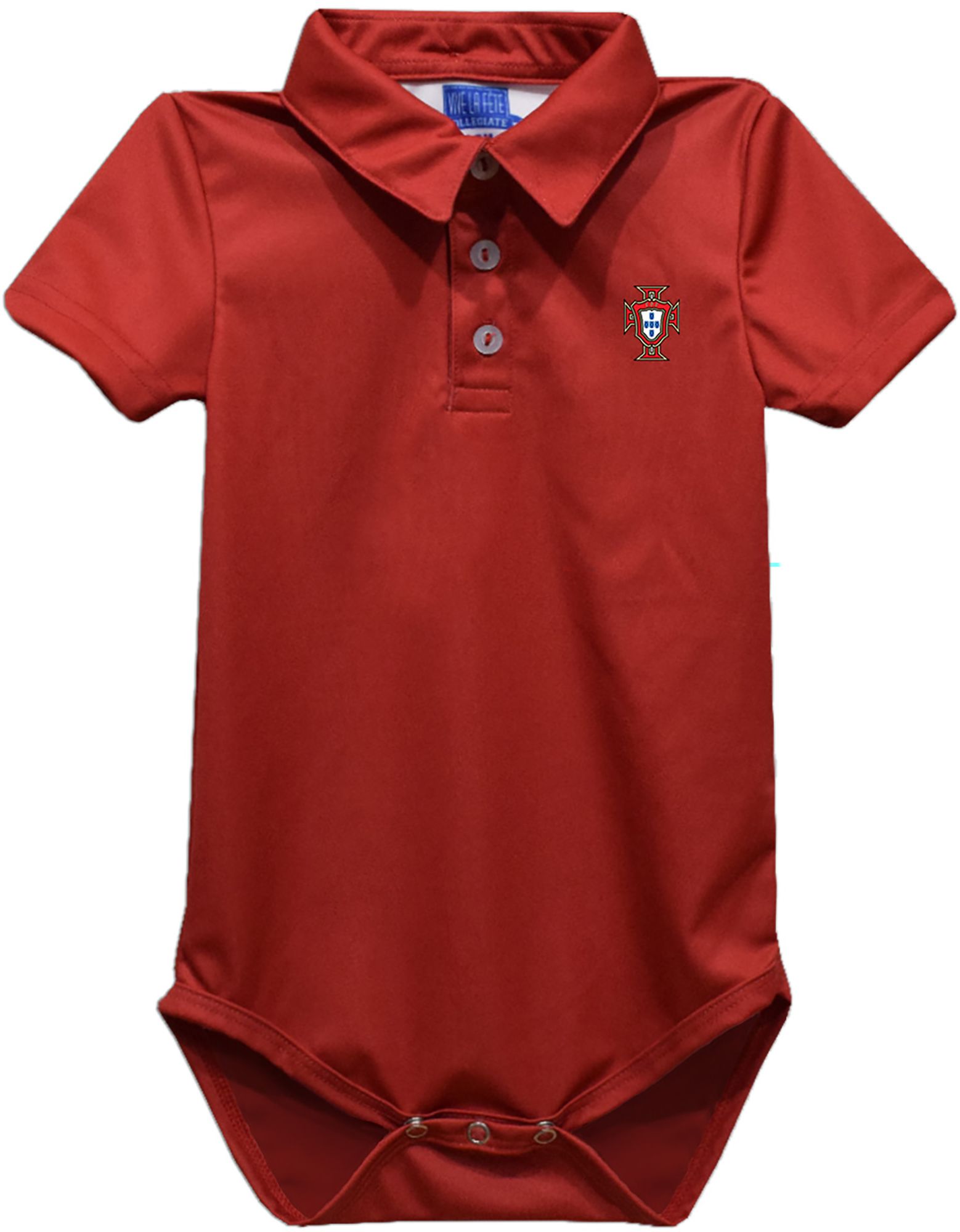 Vive La Fete Infant Portugal National Team Solid Polo Red Bodysuit