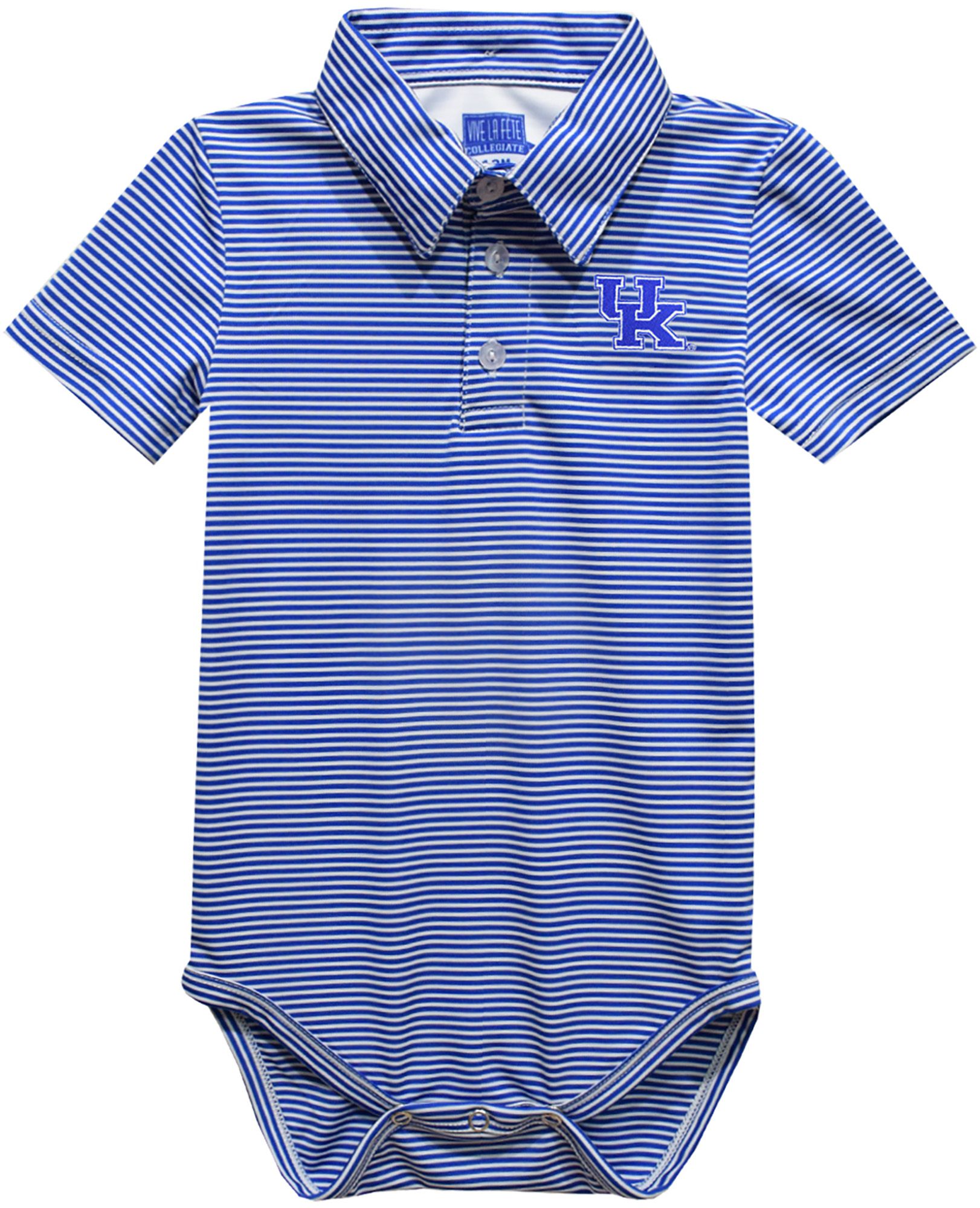 Vive La Fete Infant Kentucky Wildcats Blue Dave Polo Pencil Stripe Creeper