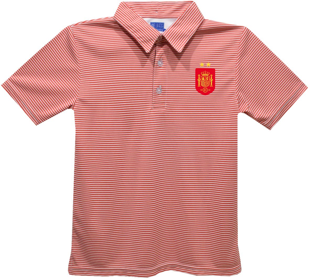 Viva La Fete Toddler Spain National Team Stripe Red Polo