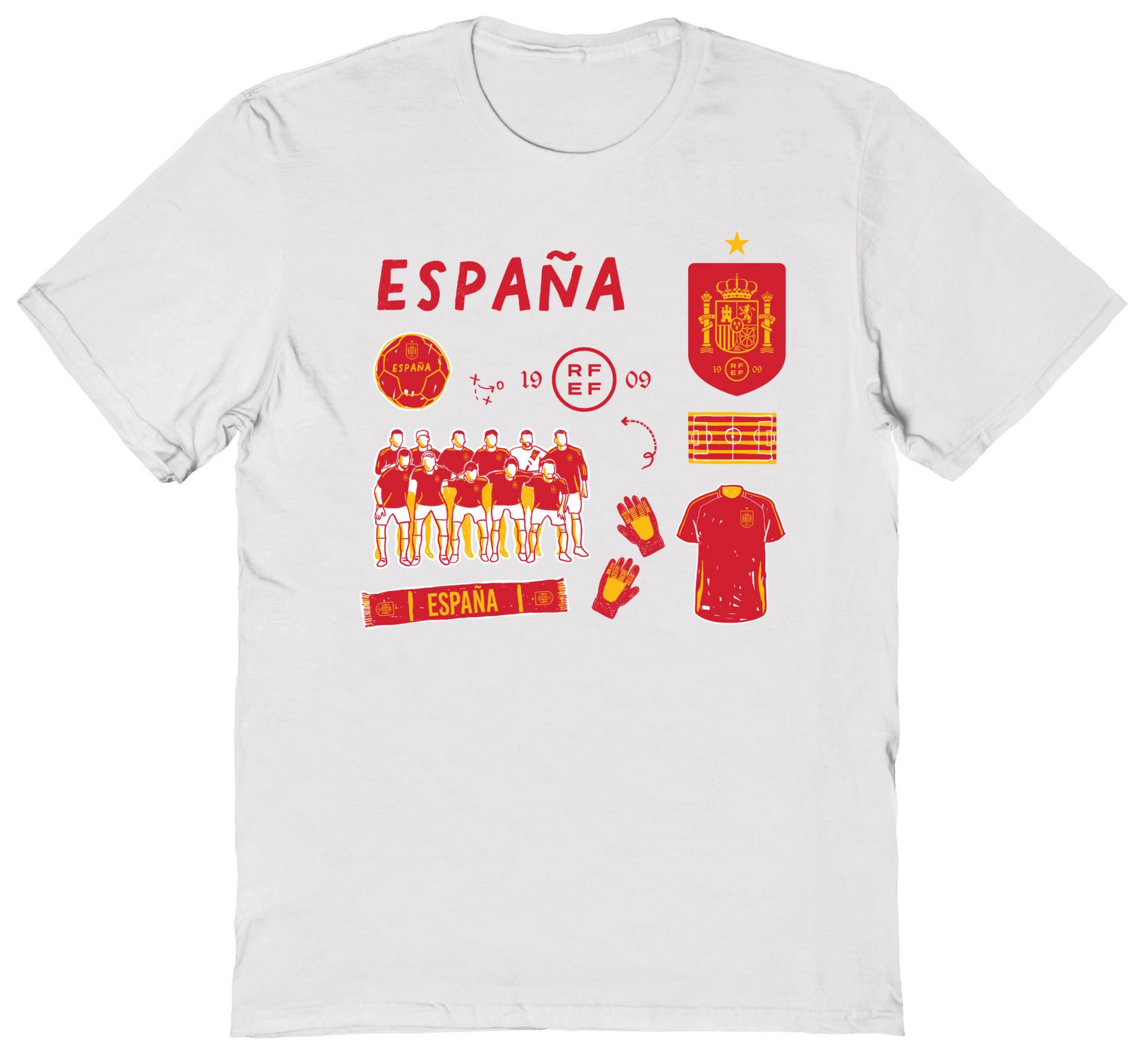 Viva La Fete Youth Spain National Team Impressions Icones White T-Shirt