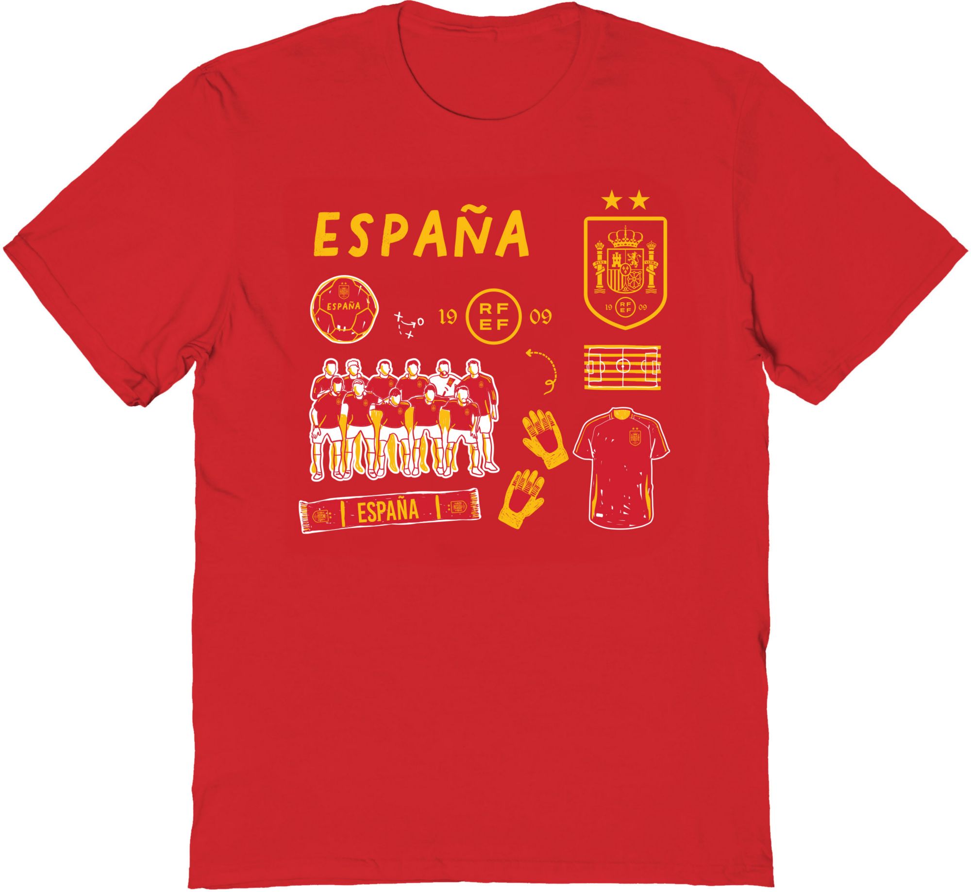 Viva La Fete Youth Spain National Team Impressions Icones Red T-Shirt