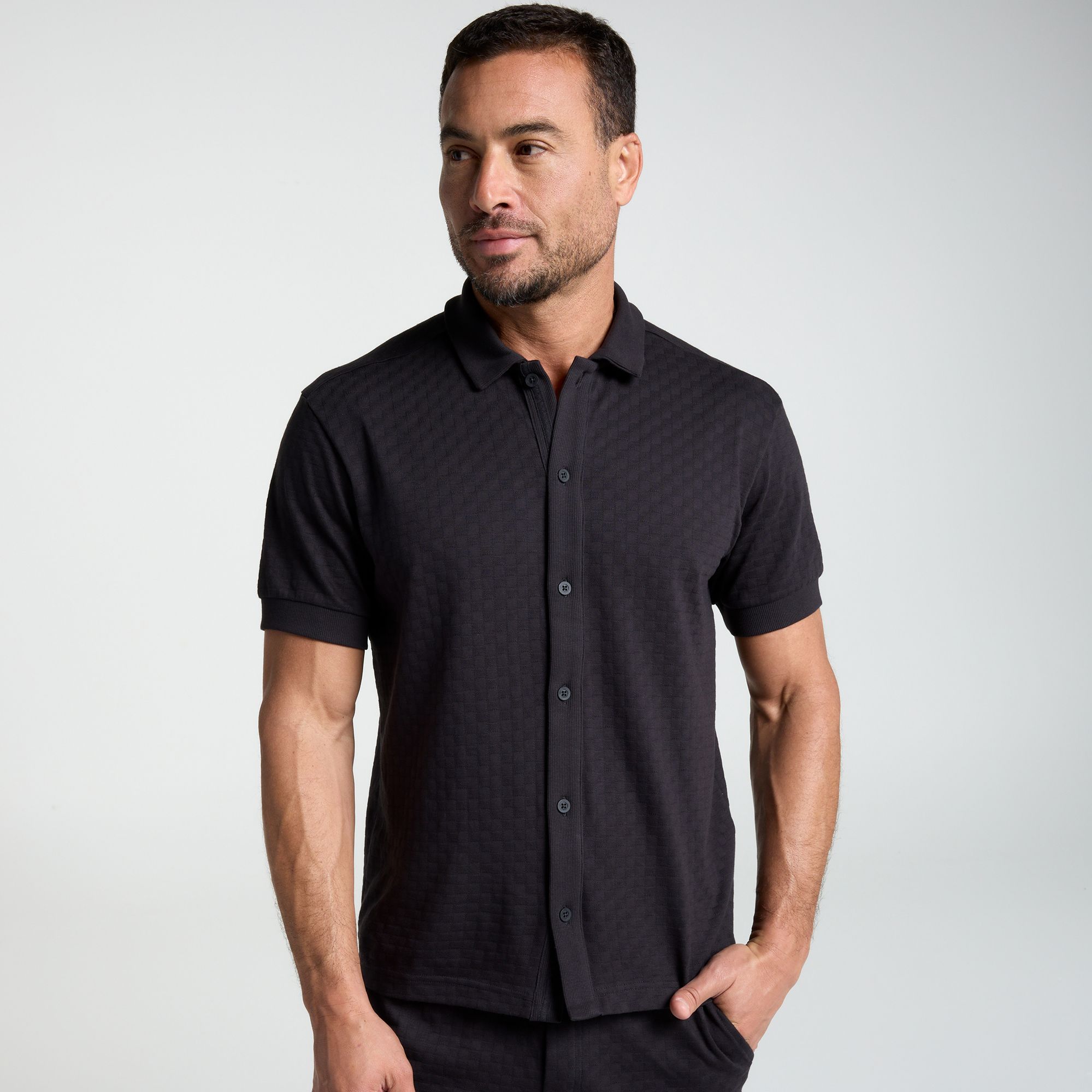 VRST Men's Textured Knit Shirt