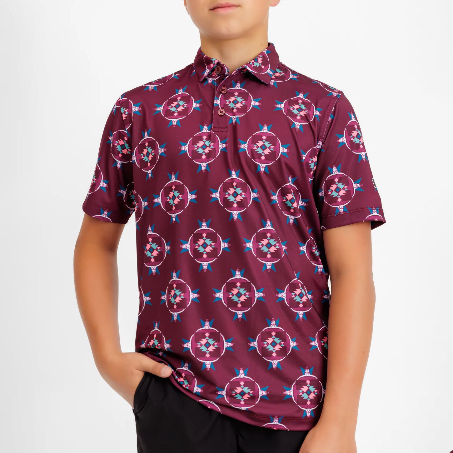 Waggle Boys' Longhorn Ledge Golf Polo