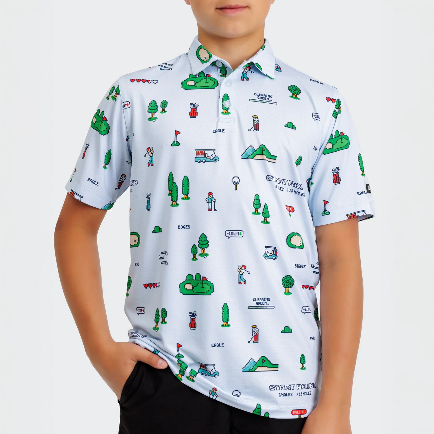 Waggle Boys' Gamer Golf Polo