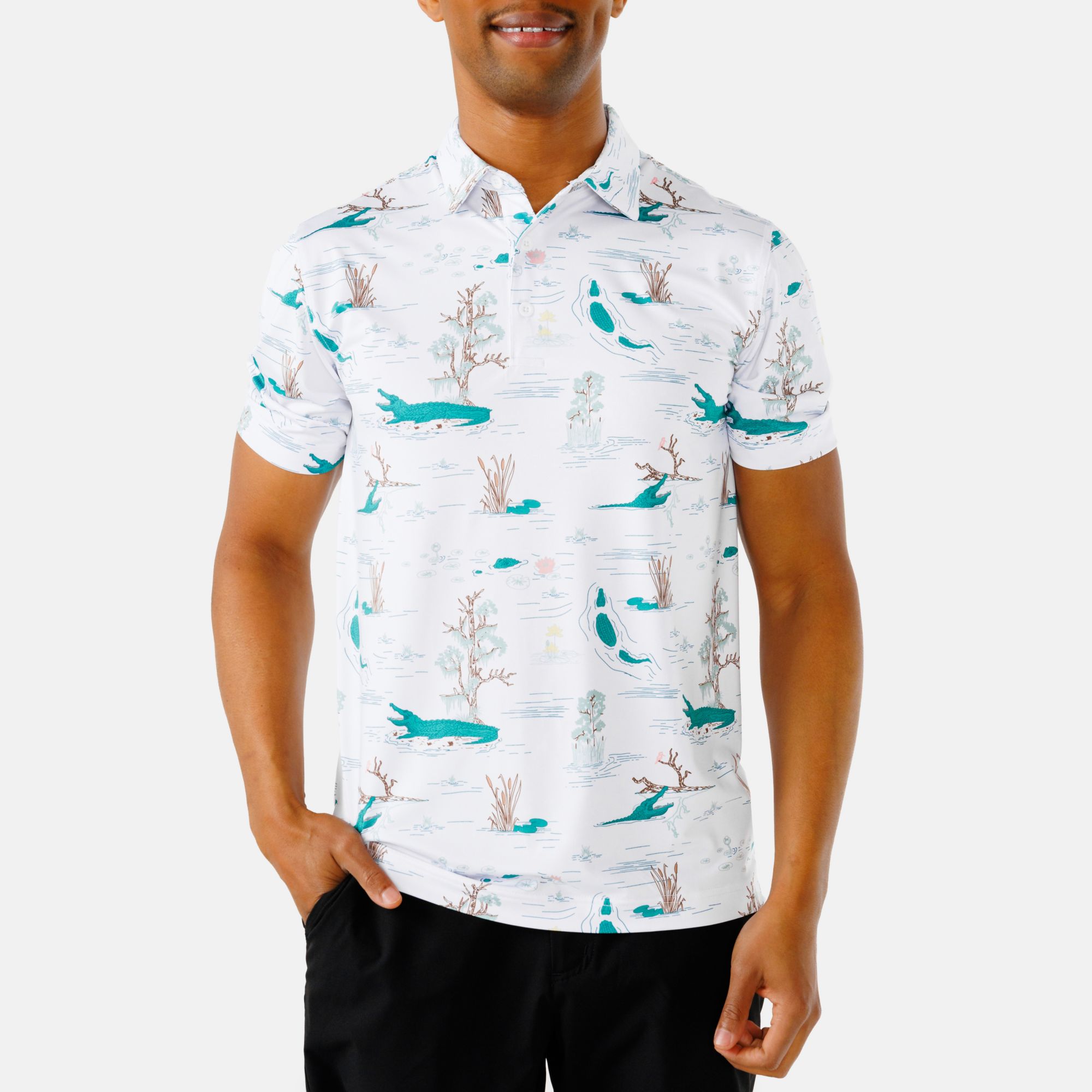 Waggle Men's Water Hazard Golf Polo
