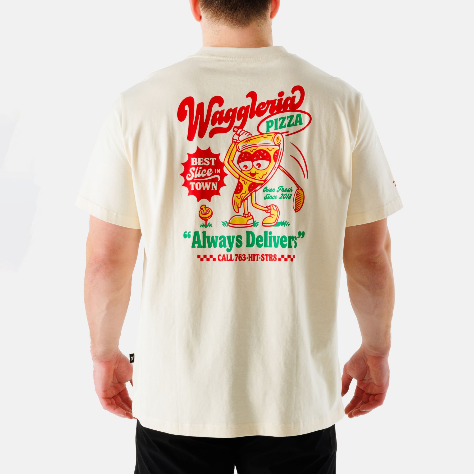 Waggle Men's Waggleria Pizza Golf T-Shirt