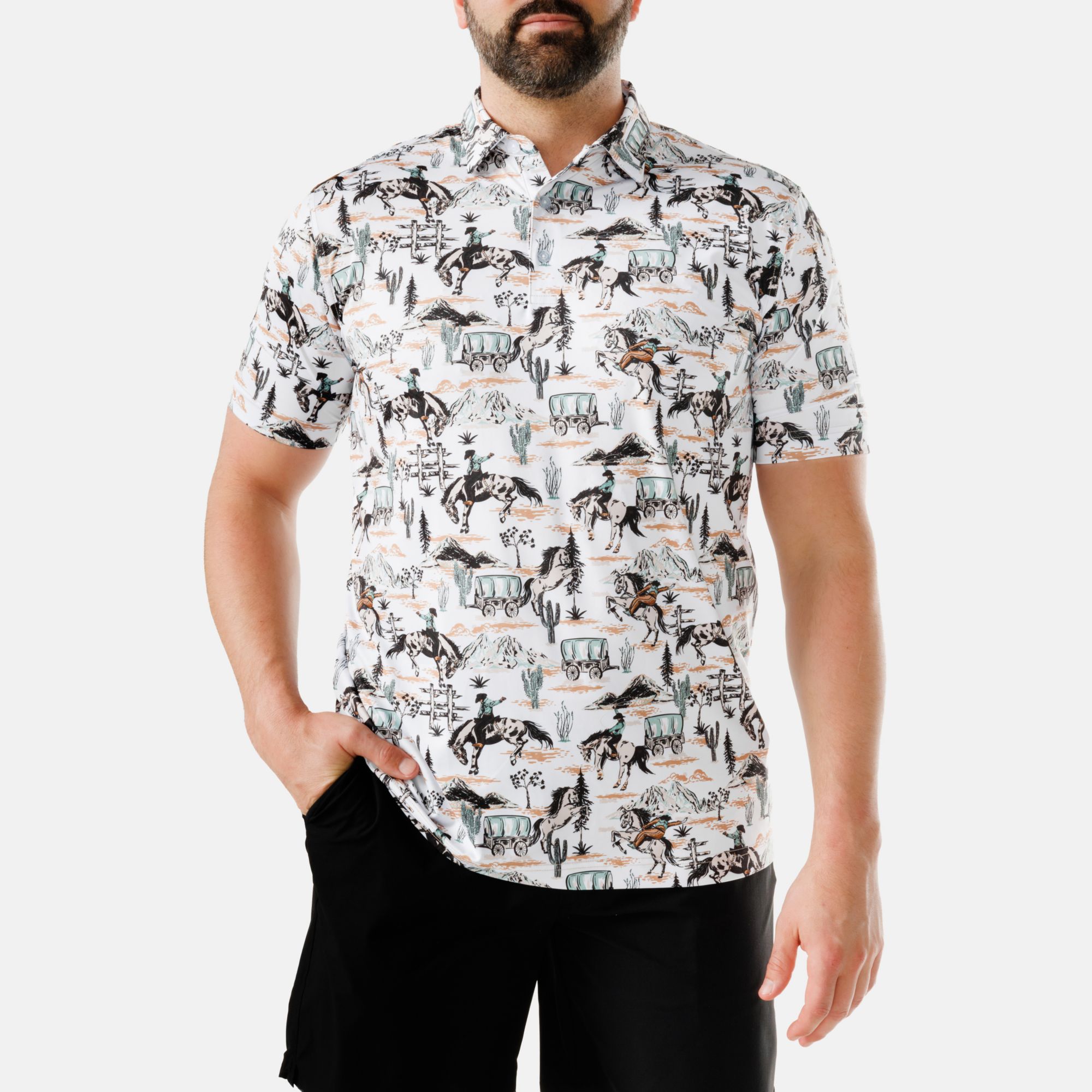 Waggle Men's Rough Riders Golf Polo