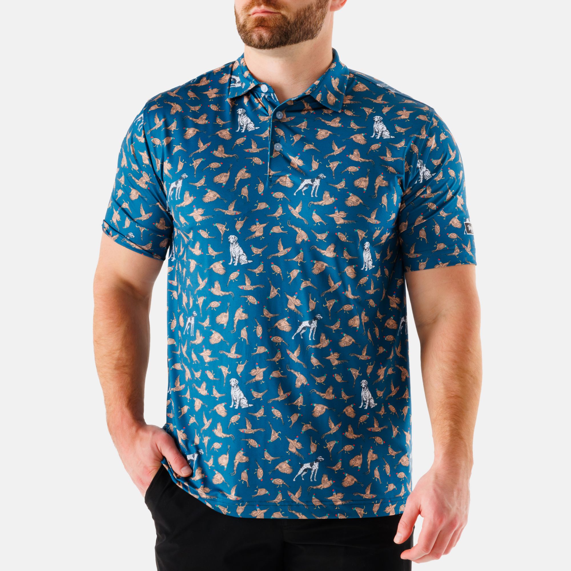 Waggle Men's Bird Dogs Golf Polo