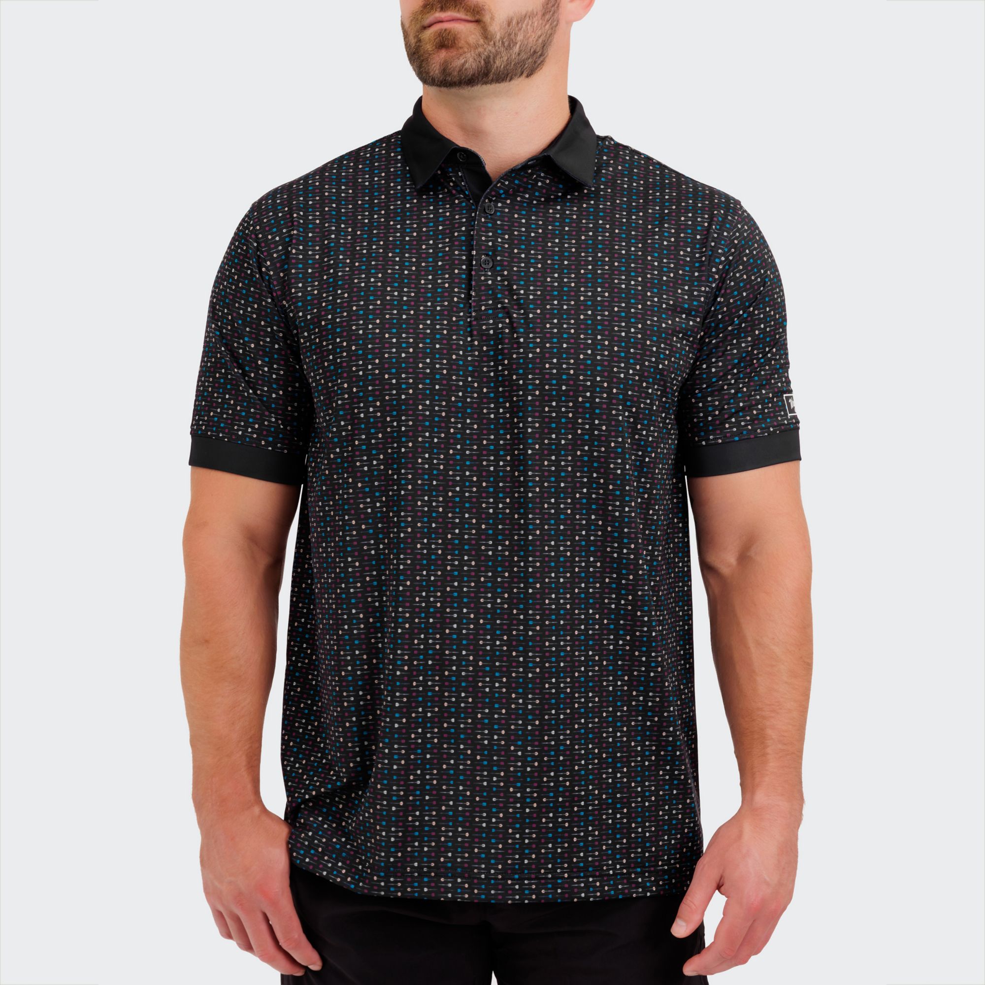 Waggle Men's Throwing Darts Golf Polo