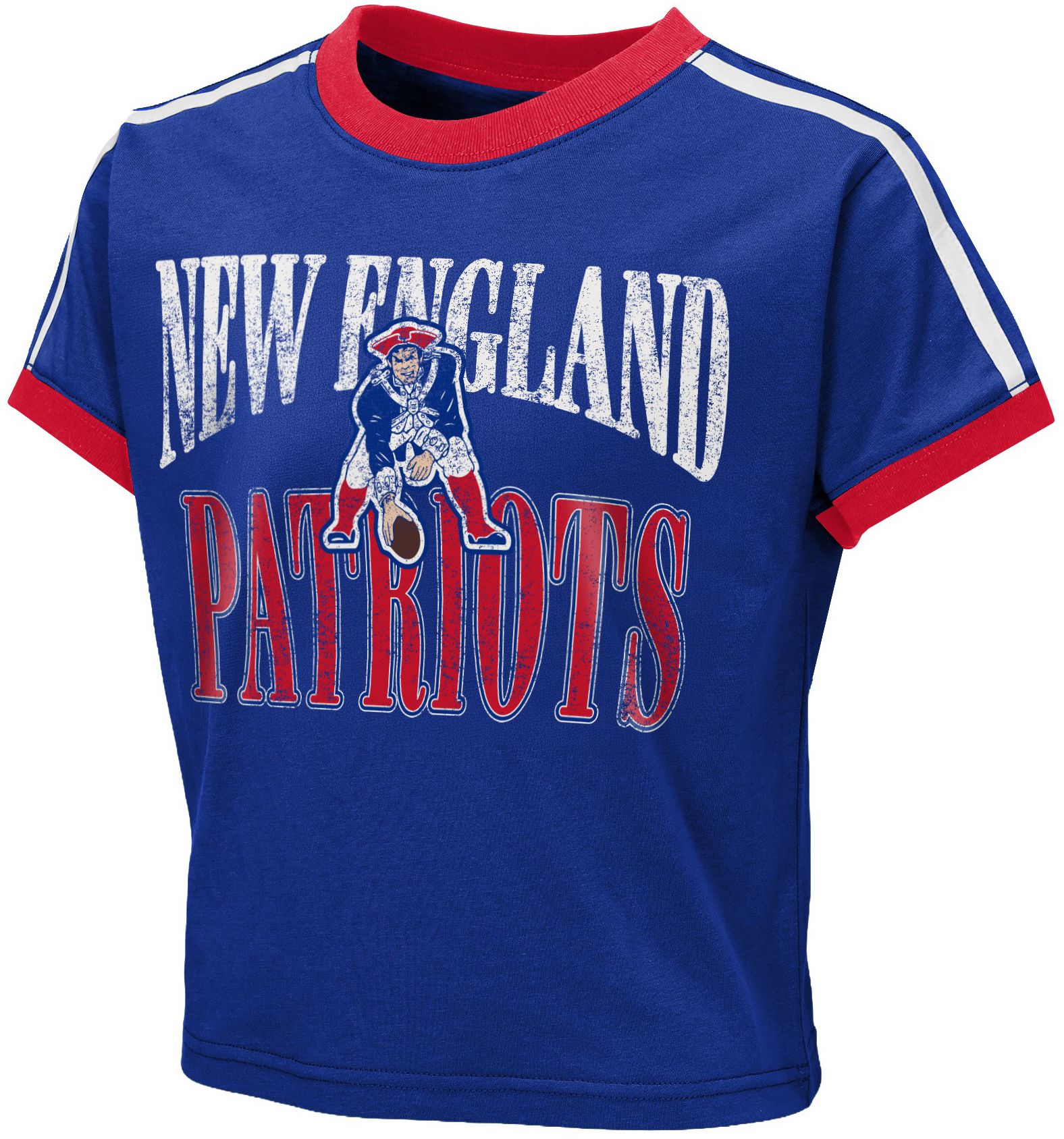 WEAR by Erin Andrews Girls' New England Patriots Blue Ringer T-Shirt