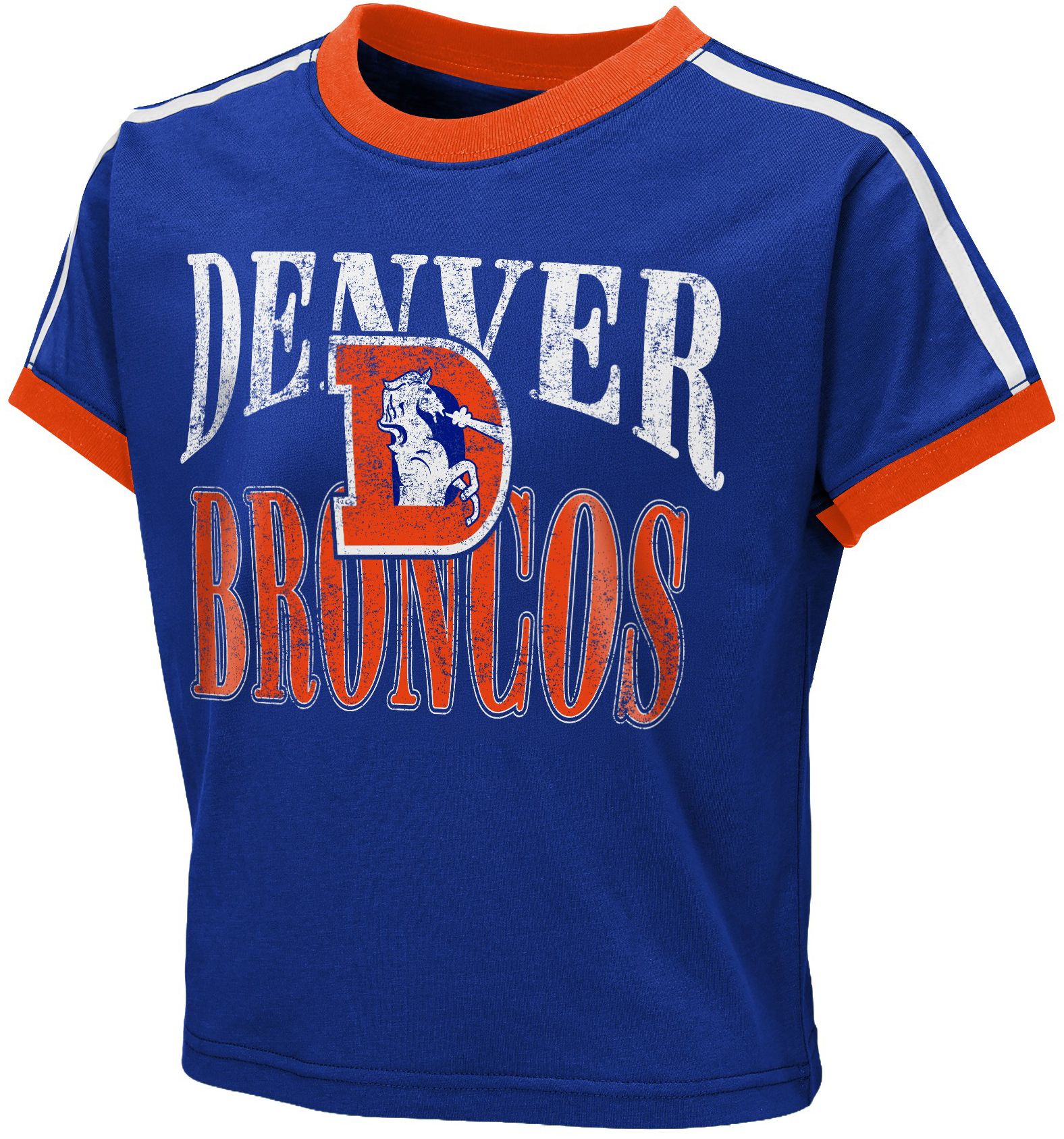 WEAR by Erin Andrews Girls' Denver Broncos Blue Ringer T-Shirt