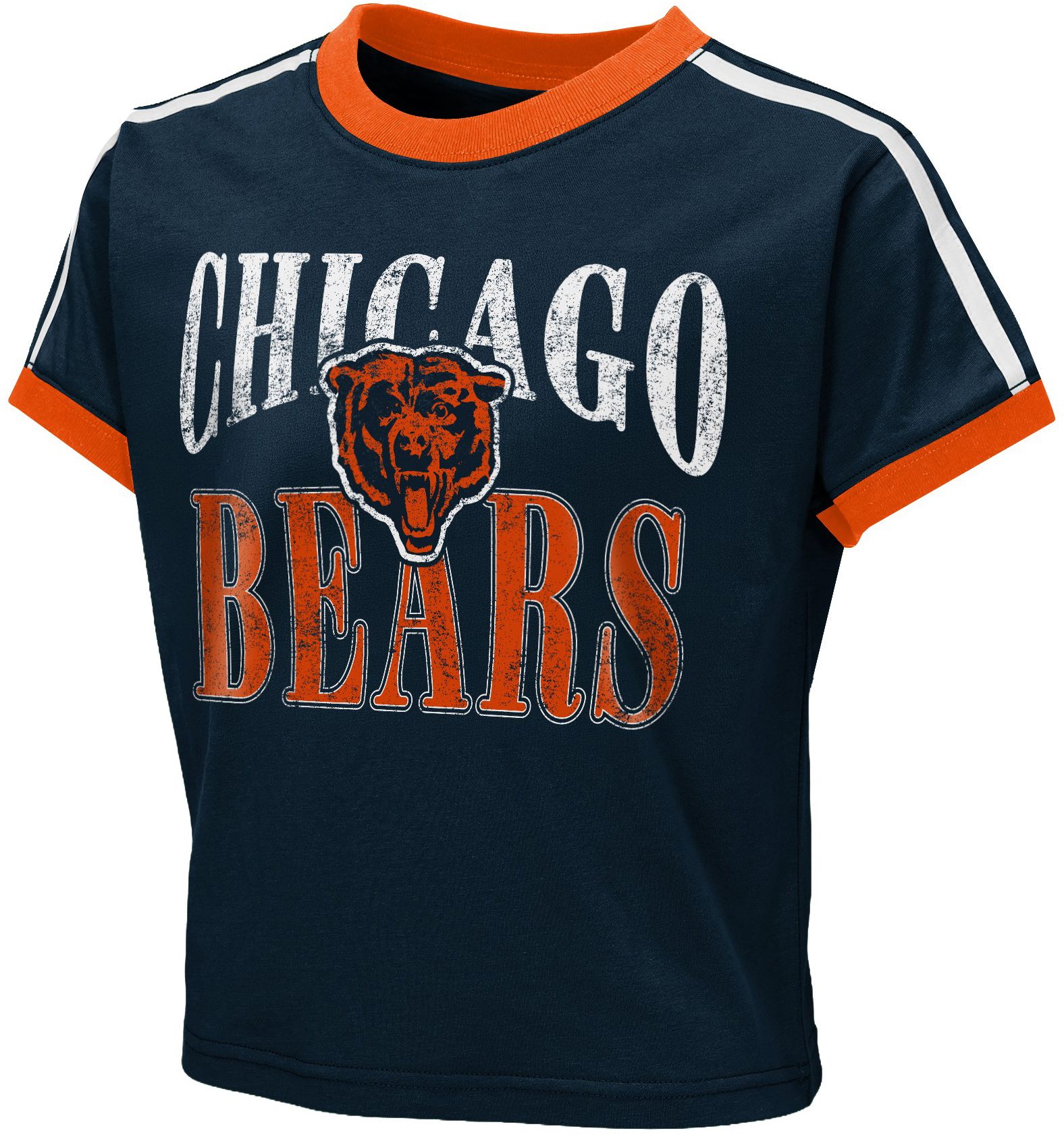 WEAR by Erin Andrews Girls' Chicago Bears Navy Ringer T-Shirt
