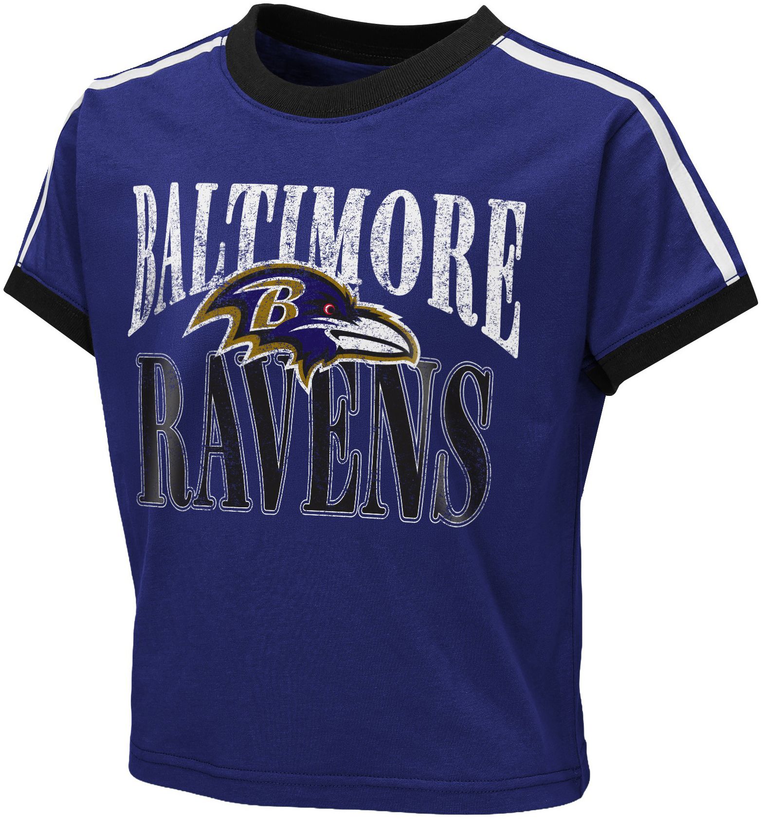 WEAR by Erin Andrews Girls' Baltimore Ravens Purple Ringer T-Shirt