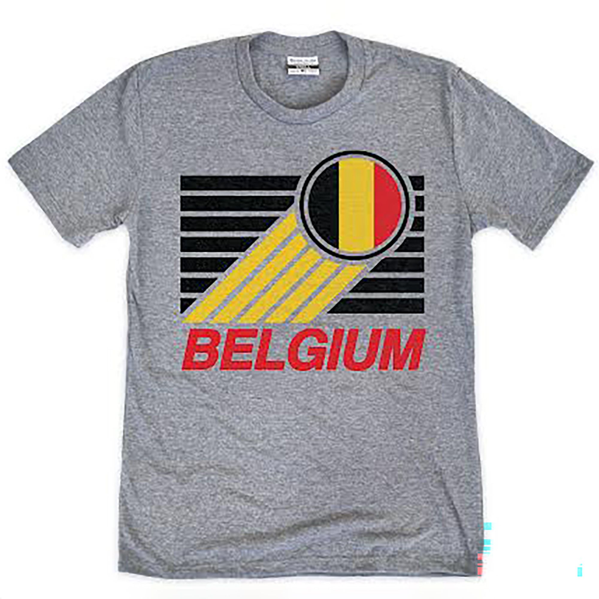 Where I'm From Adult Belgium Gray Flag T-Shirt, Men's, Large