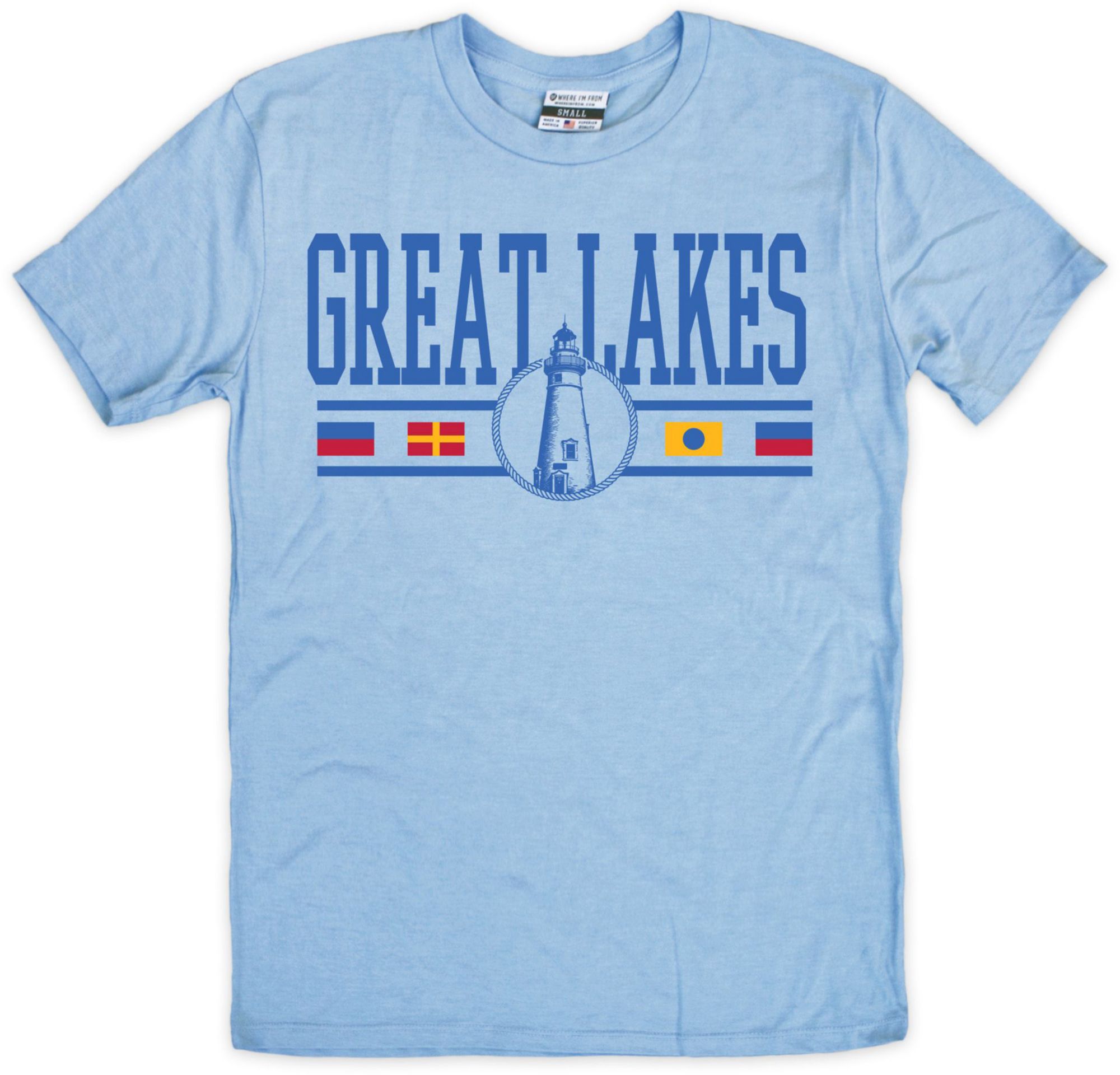 Where I'm From Adult Great Lakes Blue Flag T-Shirt