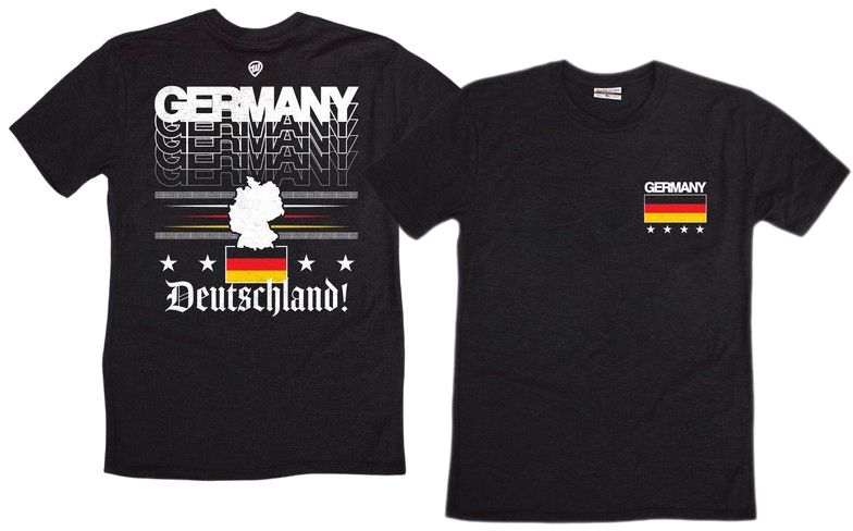 Where I'm From Adult Germany Black 2 Hit T-Shirt