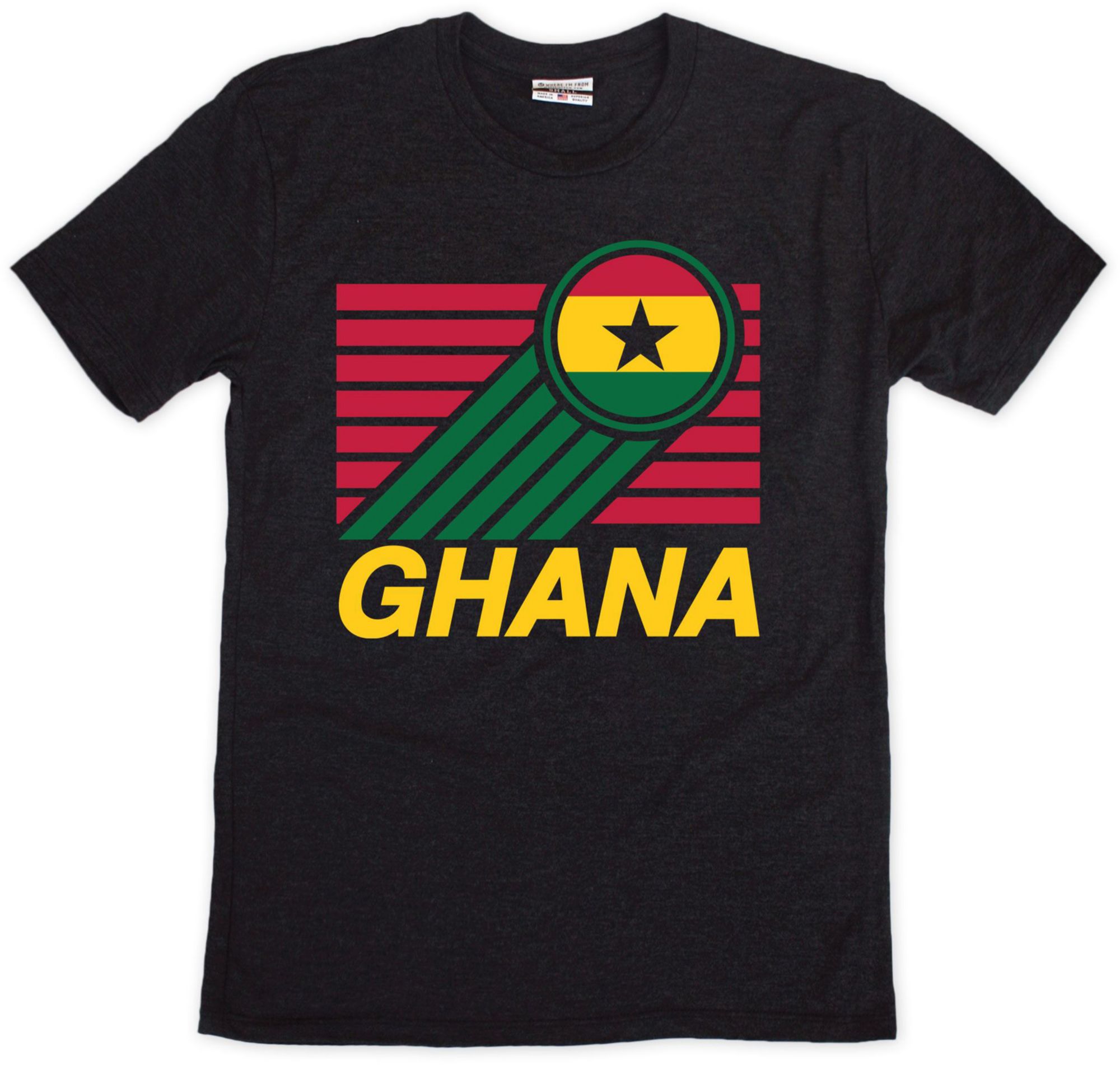 Where I'm From Adult Ghana Black T-Shirt